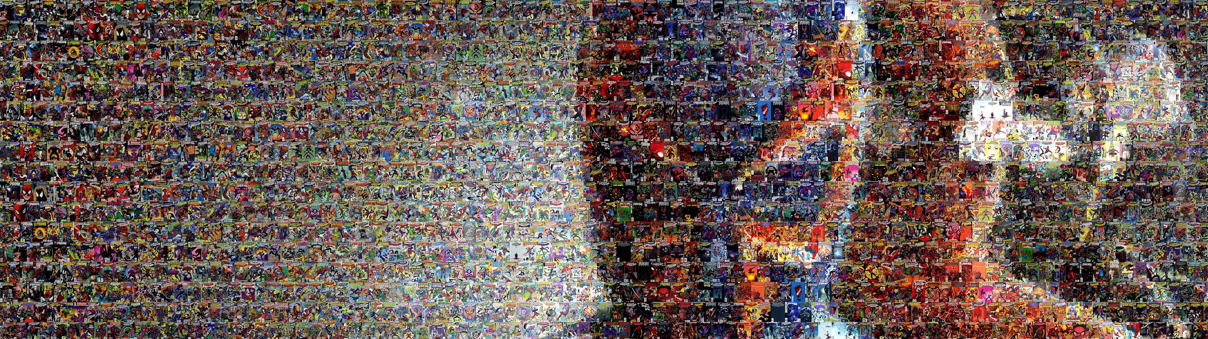 Spiderman mosaic marvel comics collage multi dual screen e wallpaperx1080