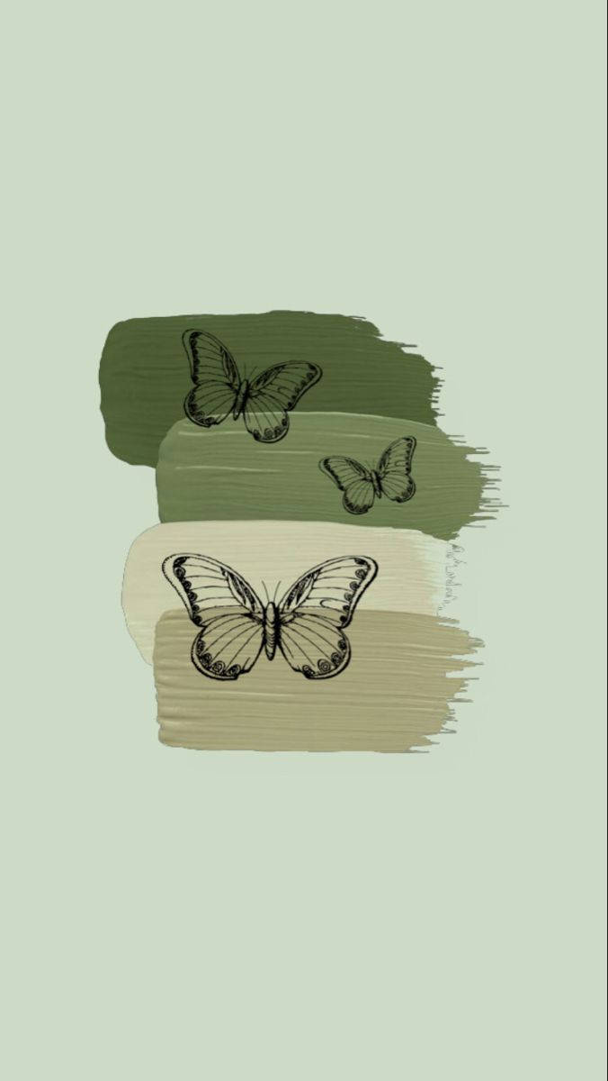 Download Aesthetic Butterflies Mint Green iPhone Wallpaper