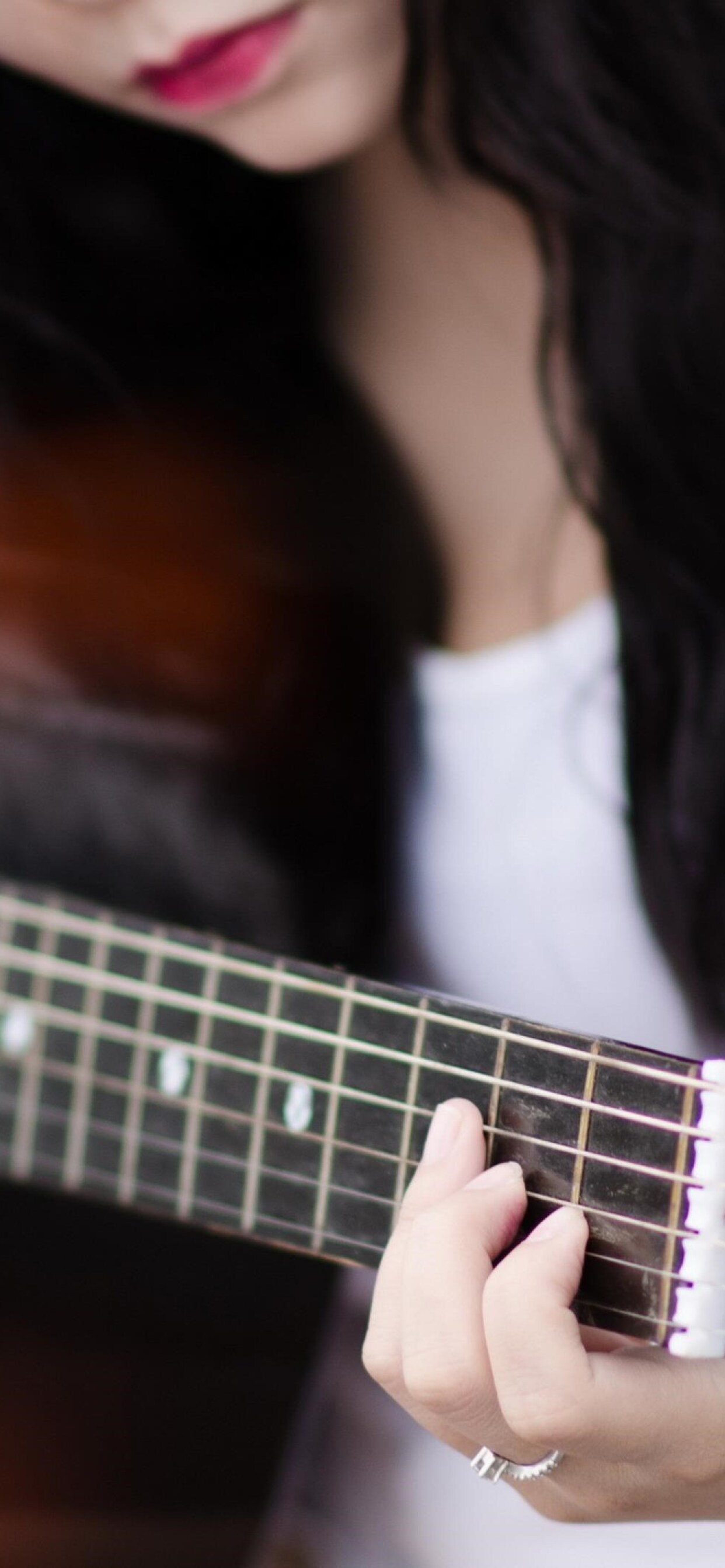 Girl Playing Guitar iPhone XS MAX HD 4k Wallpaper, Image, Background, Photo and Picture