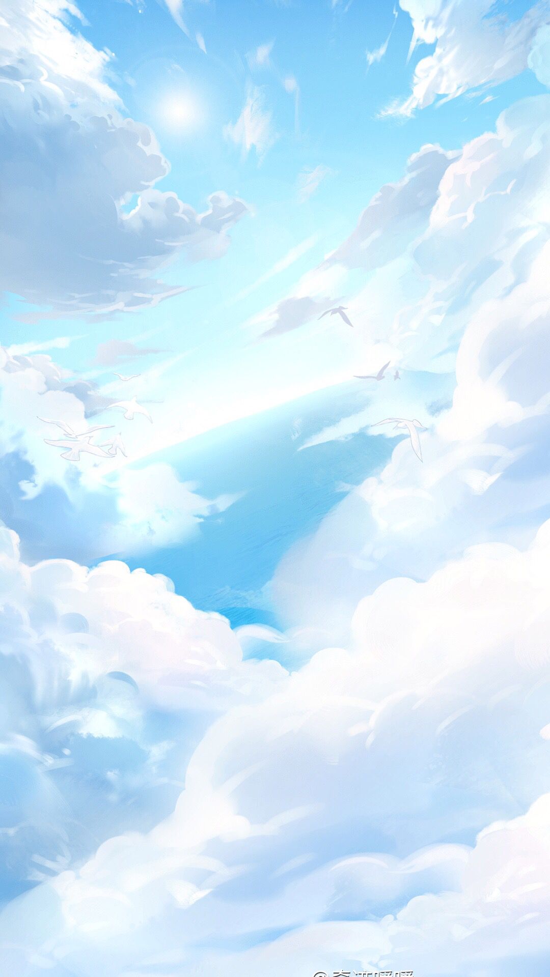 背景. Blue sky wallpaper, Sky anime, Blue sky background
