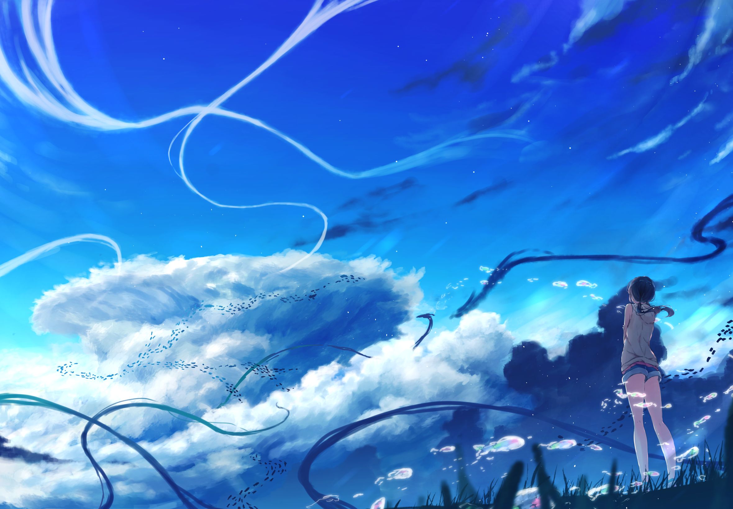 HD desktop wallpaper: Anime, Sky, Cloud, Weathering With You, Hina Amano download free picture