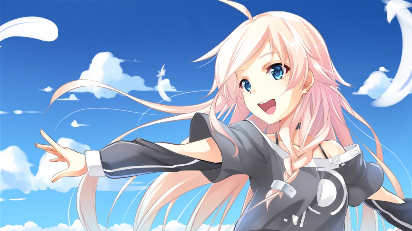 Cute Girl Blue Sky Anime Character HD Wallpaper