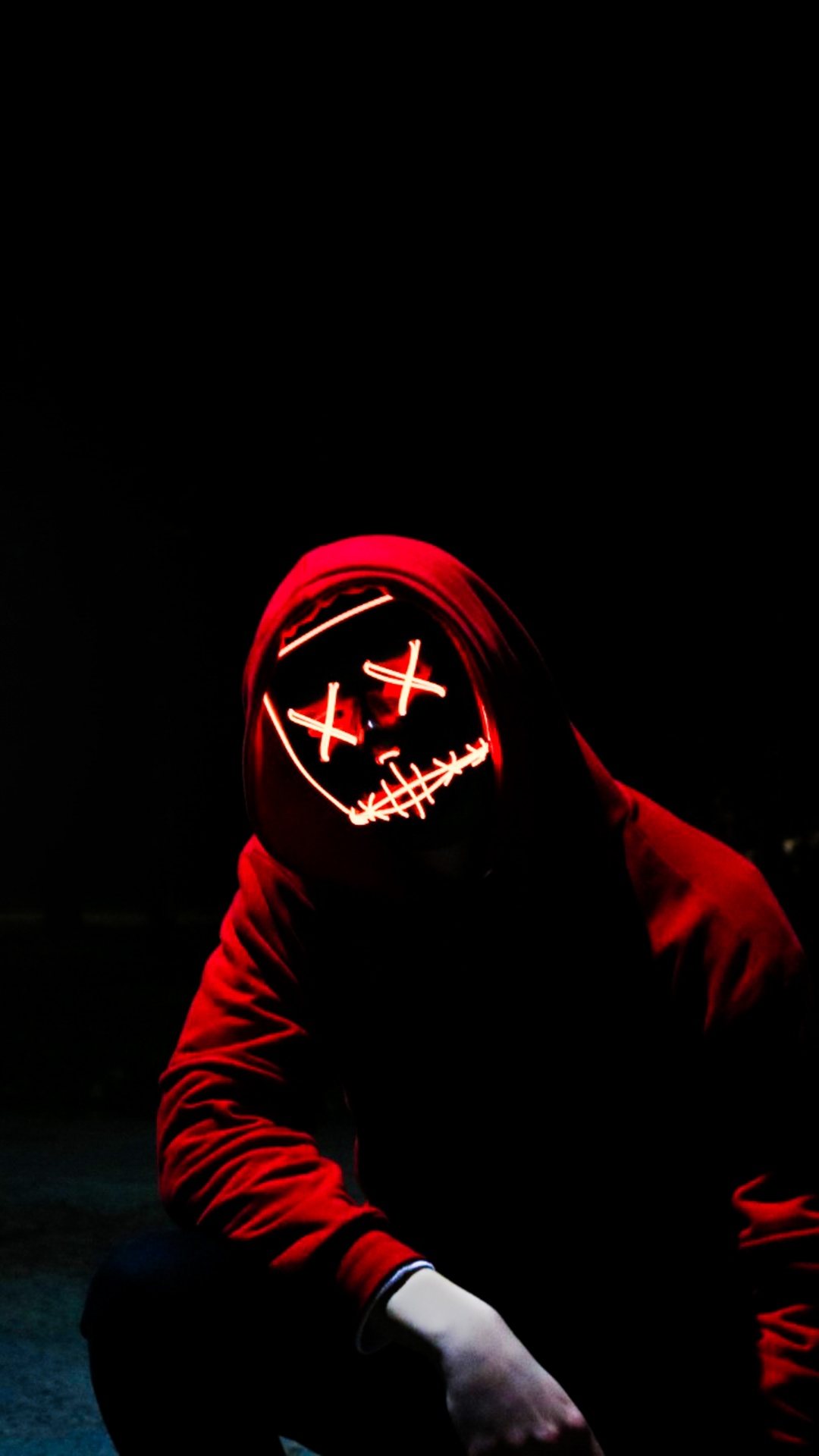 Man in LED mask Dope Wallpaper 5K