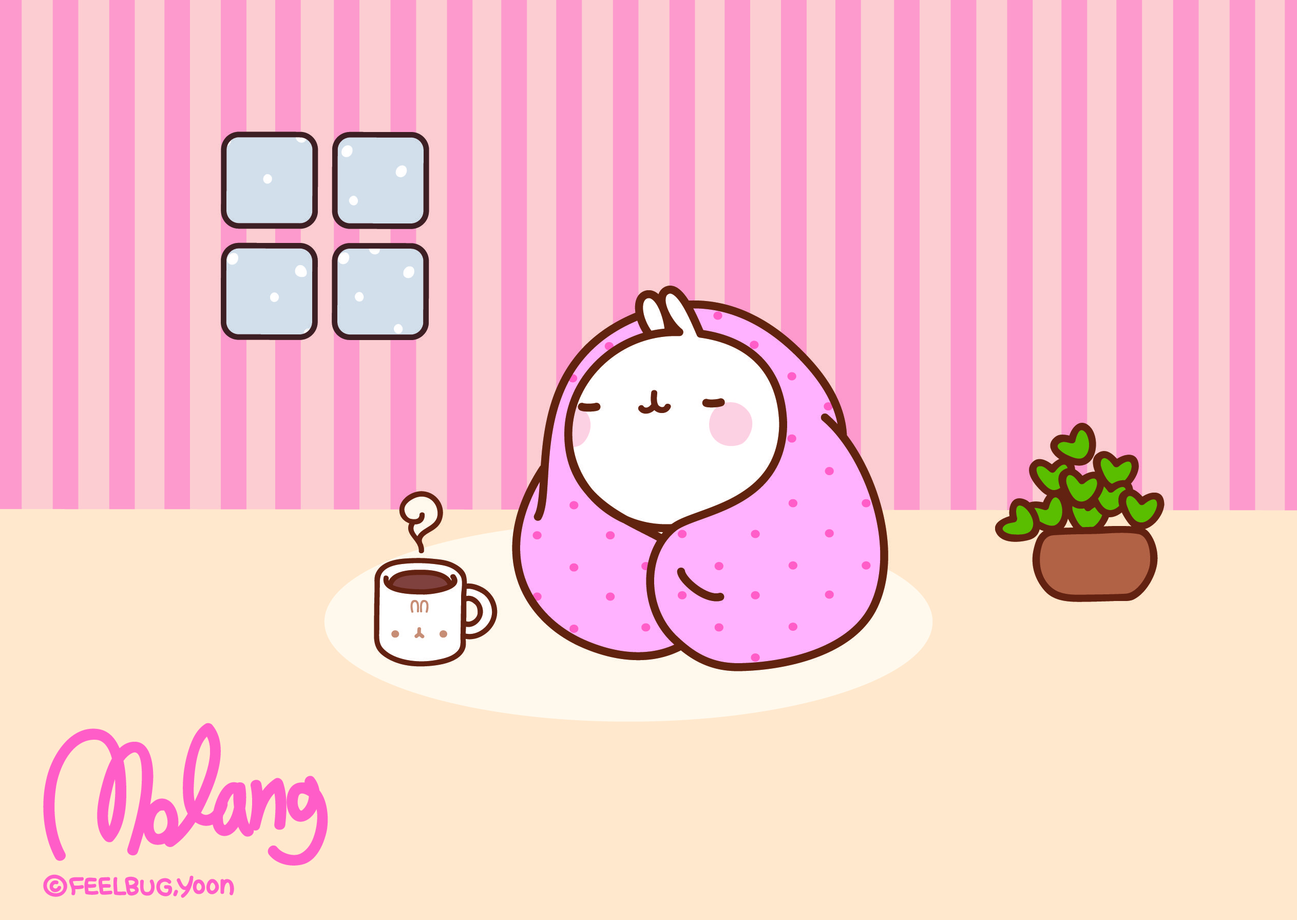 Molang. Denizkızı sanatı, Sevimli karikatür, Çıkartma