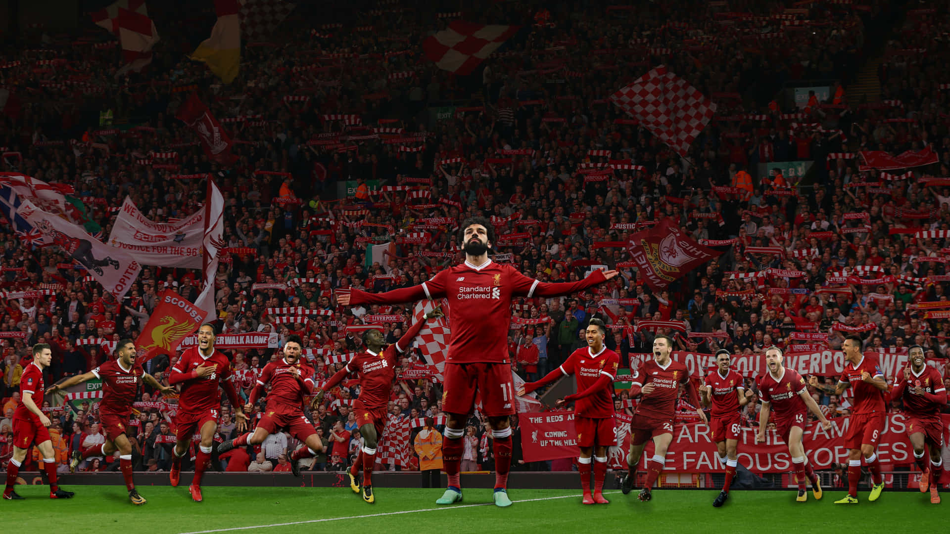 Download Celebrating Liverpool Fc Desktop Wallpaper