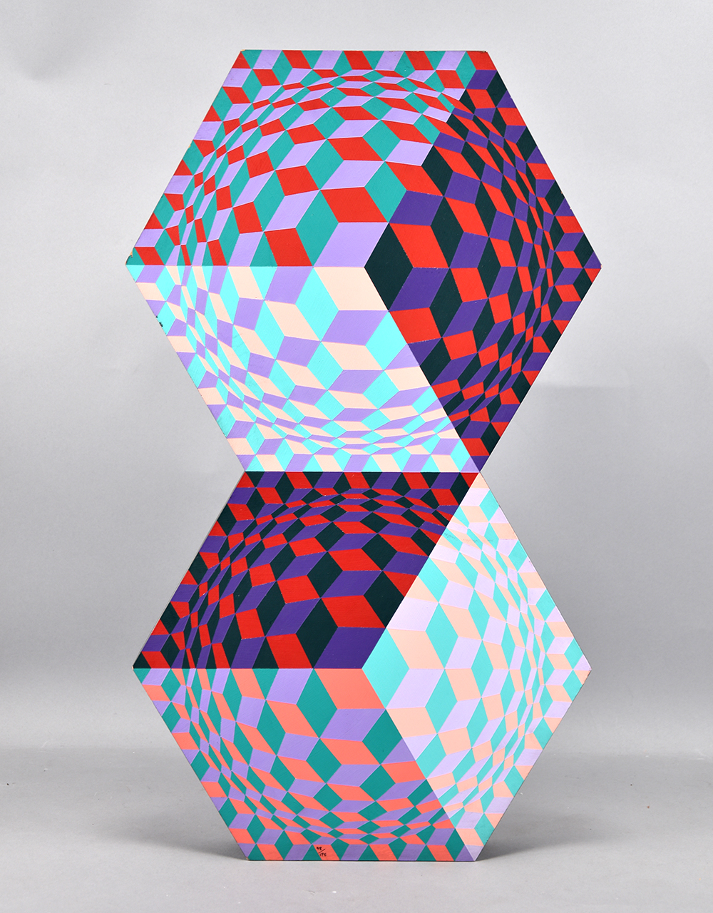 Victor Vasarely, Kettes, 1984, Sculpture