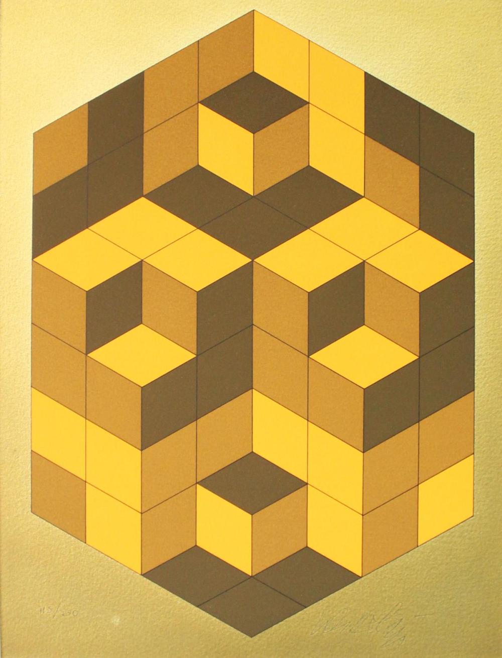 Sold at Auction: Victor Vasarely, Victor Vasarely (Gold)