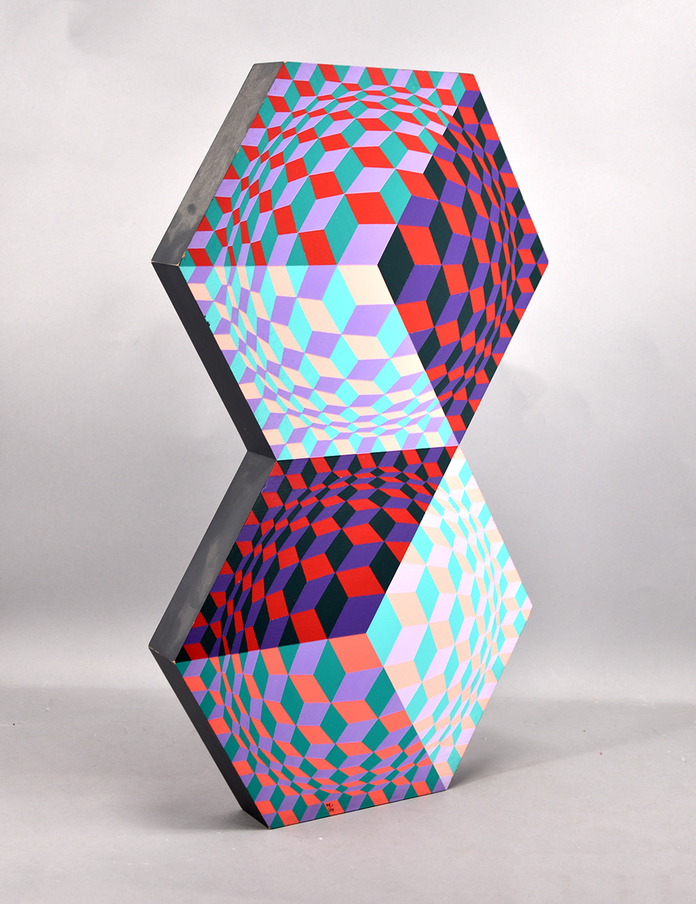 Victor Vasarely, Kettes, 1984, Sculpture