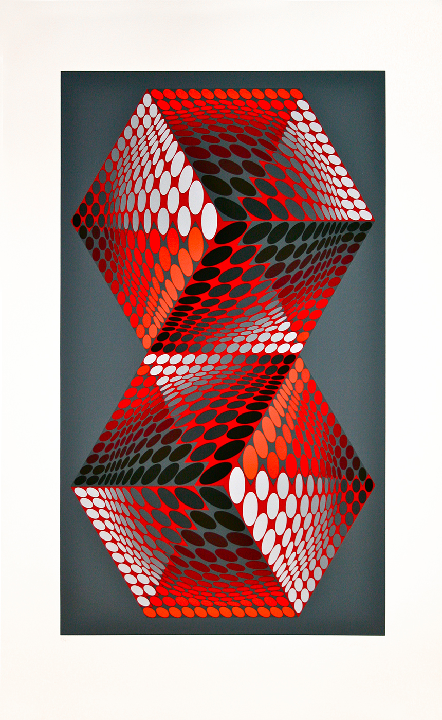 Victor Vasarely, Meta, 1976, original signed screenprint