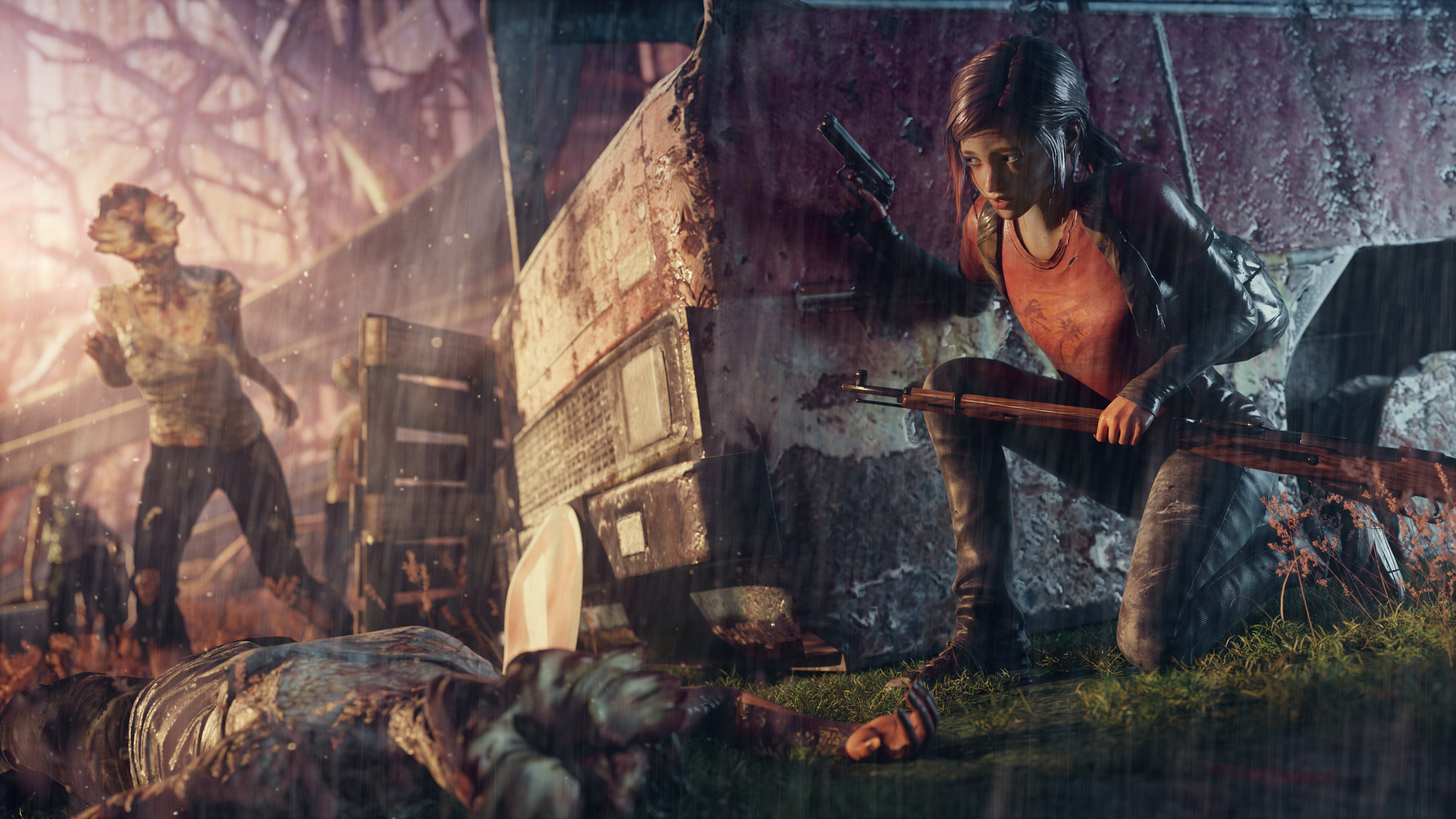 Download The Last of Us, Ellie, Last, Last of Us, Art, 4K Wallpaper in 2560x1440 Resolution