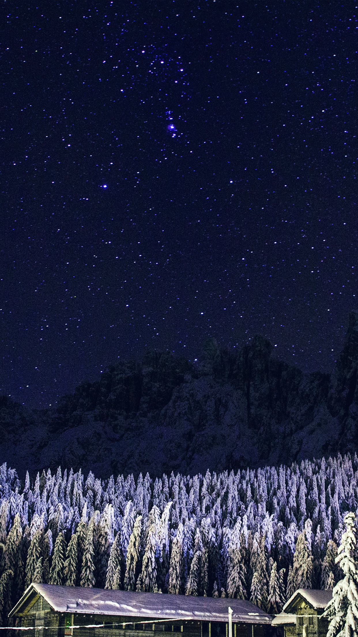 Night Mountain Sky Space Star Cold