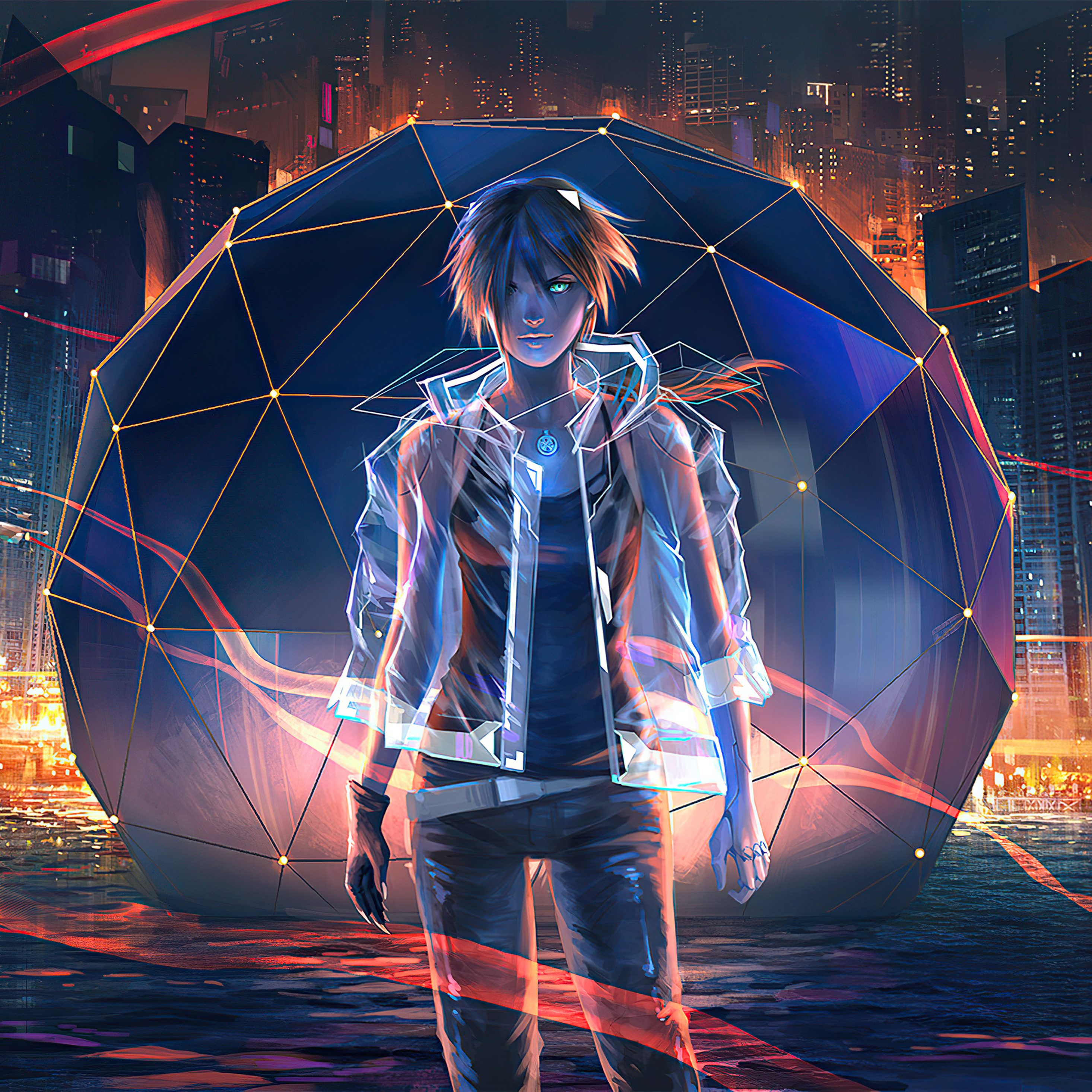 Night City Anime Boy 4k iPad Pro Retina Display HD 4k Wallpaper, Image, Background, Photo and Picture