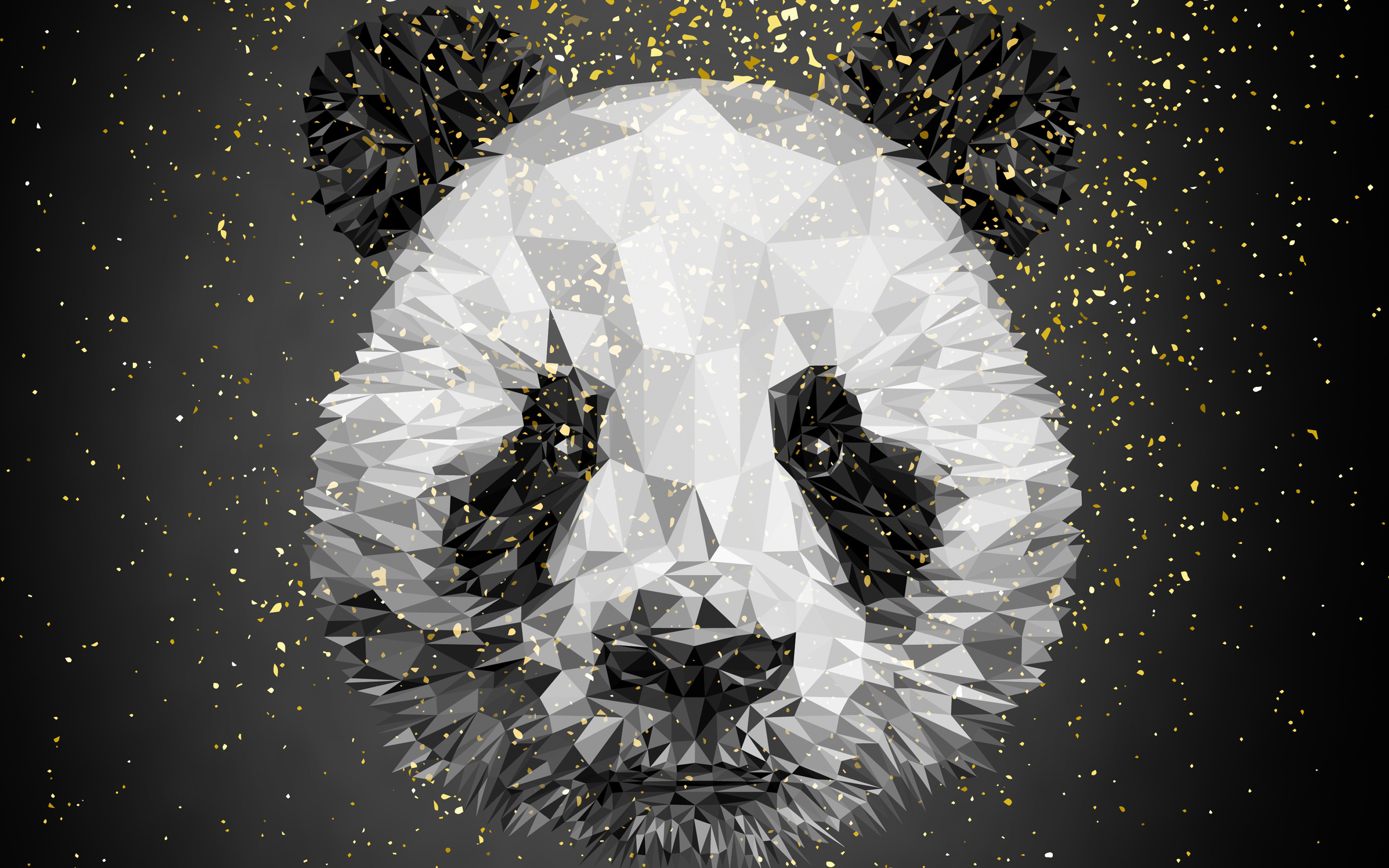 Download wallpaper Panda, creative art, Low Poly Art, 4k, portrait, bear for desktop with resolution 3840x2400. High Quality HD picture wallpaper