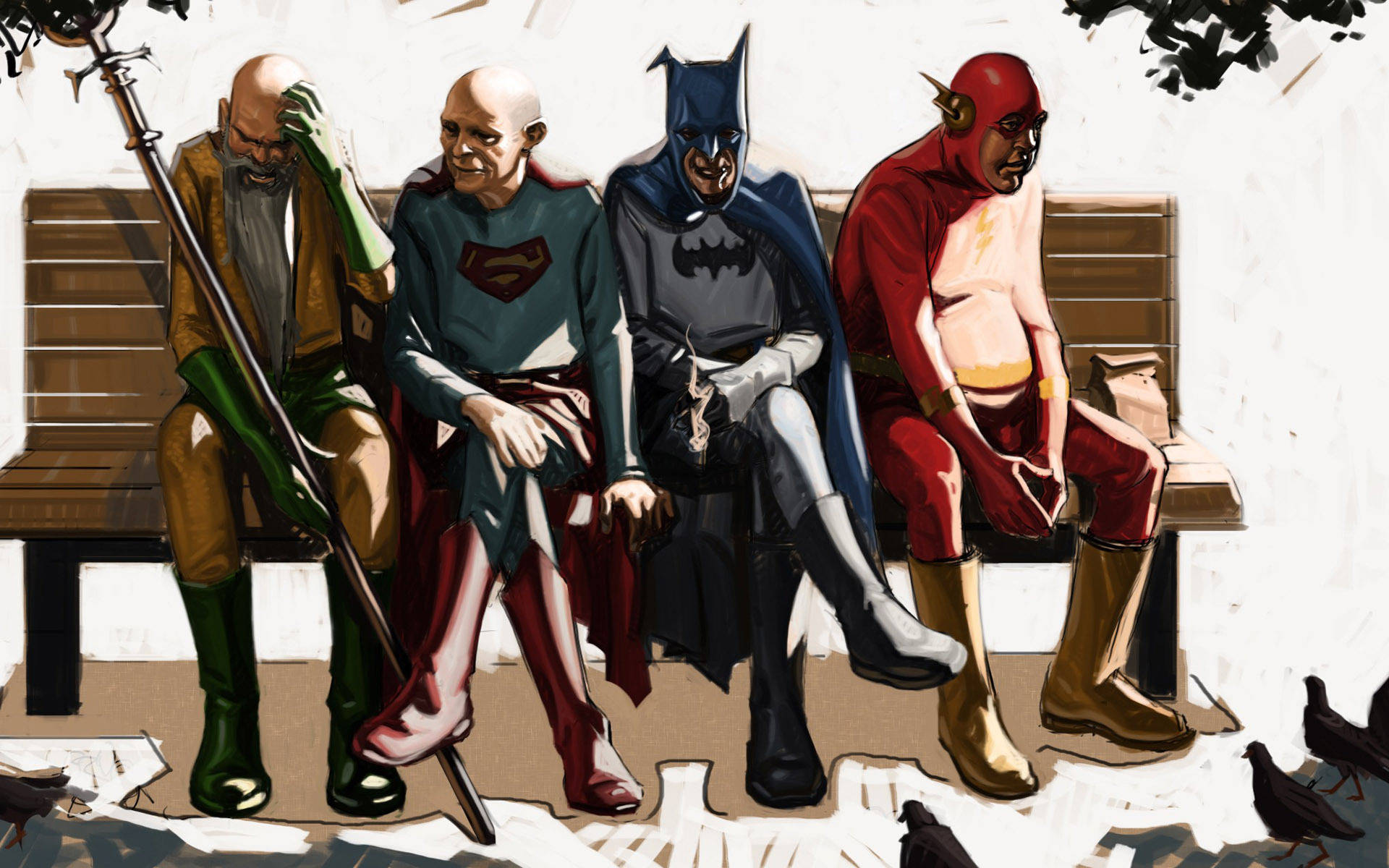 Download Old DC Superheroes Wallpaper
