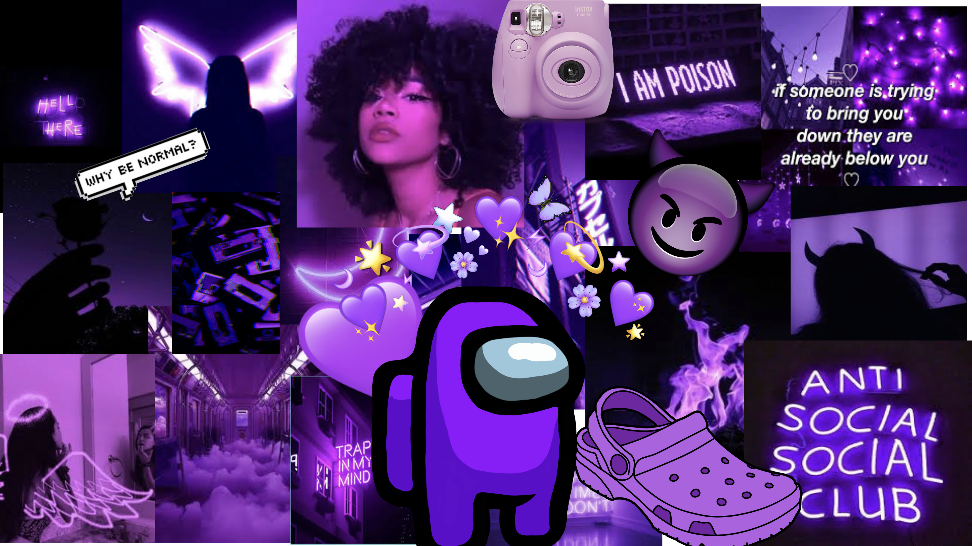 Dark Purple Baddie Desktop Wallpaper. Color coding, Desktop wallpaper, Wallpaper