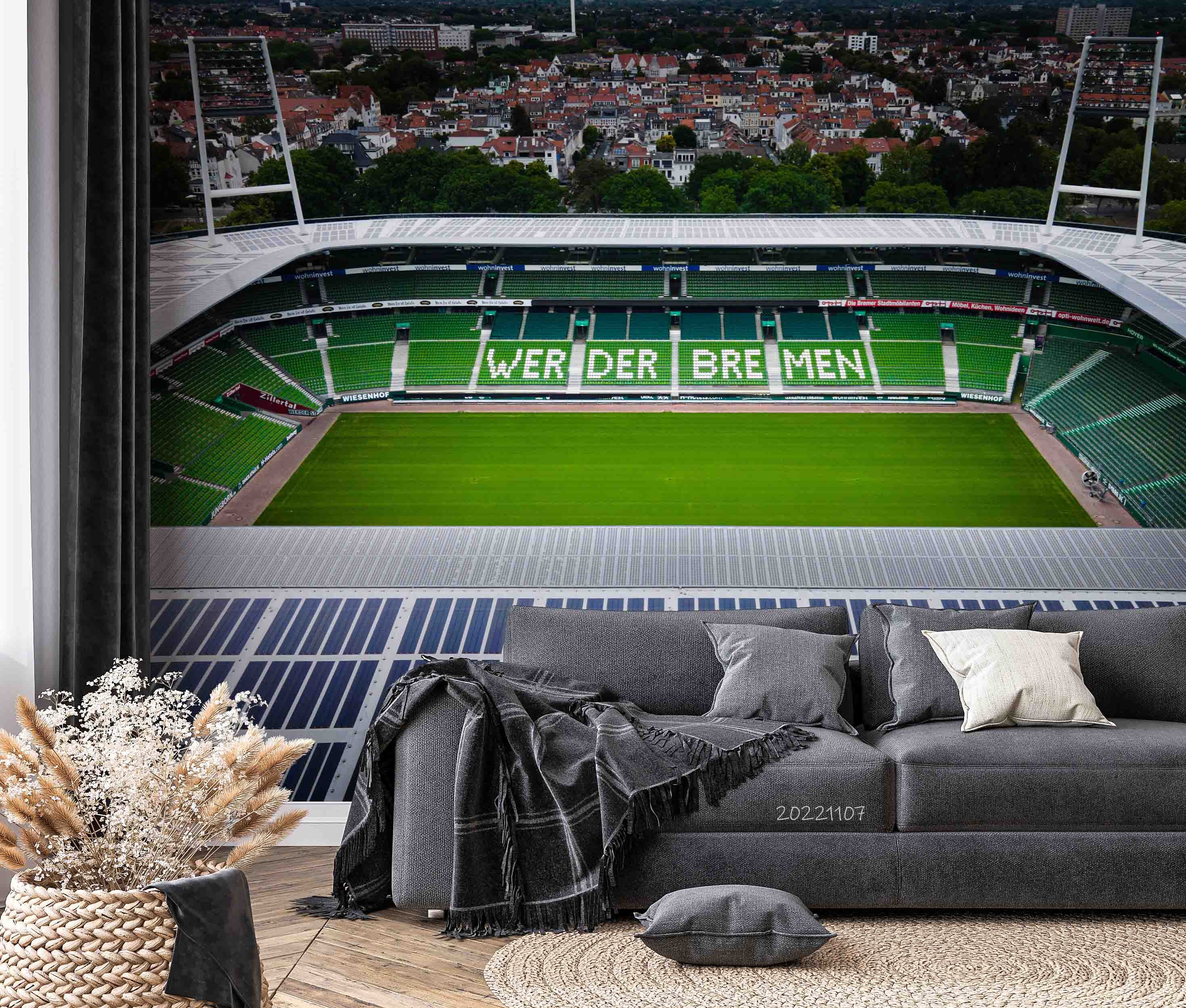 Weserstadion Stadium 3D Wallpaper Peel and Stick Removable