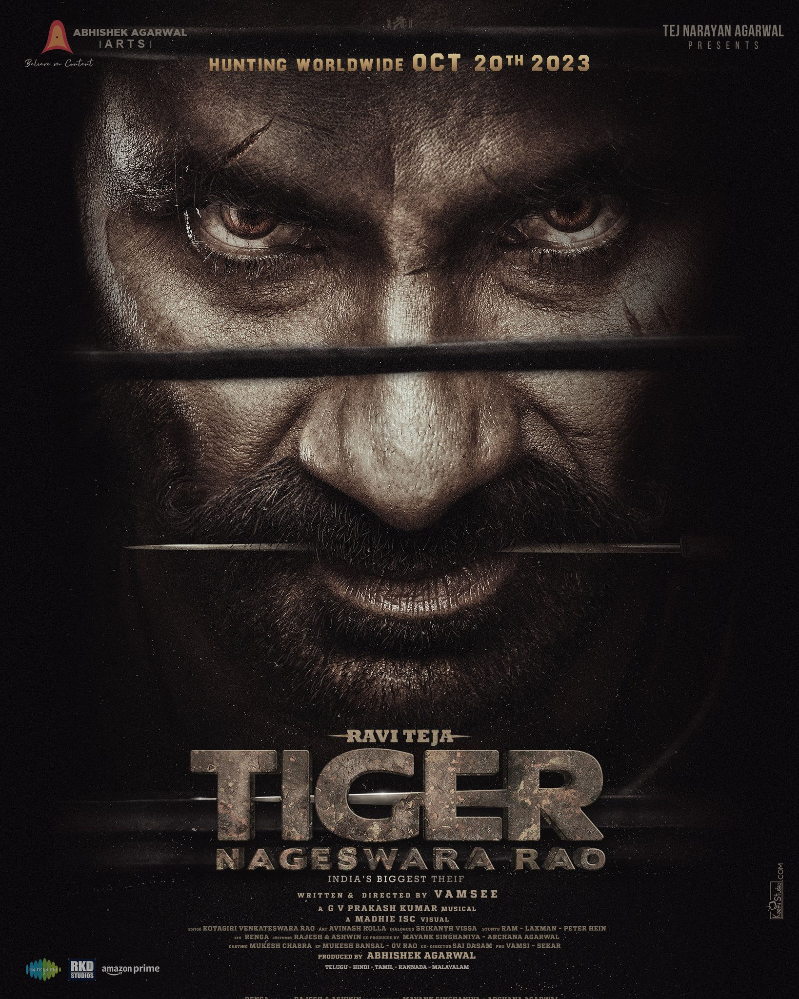 Ravi Teja Tiger Nageswara Rao First Look Poster HD