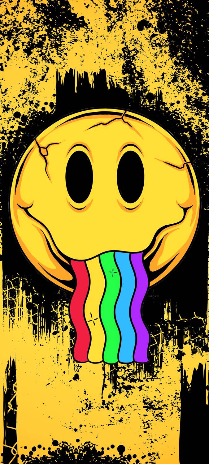 Grunge Emoticon iPhone Wallpaper HD
