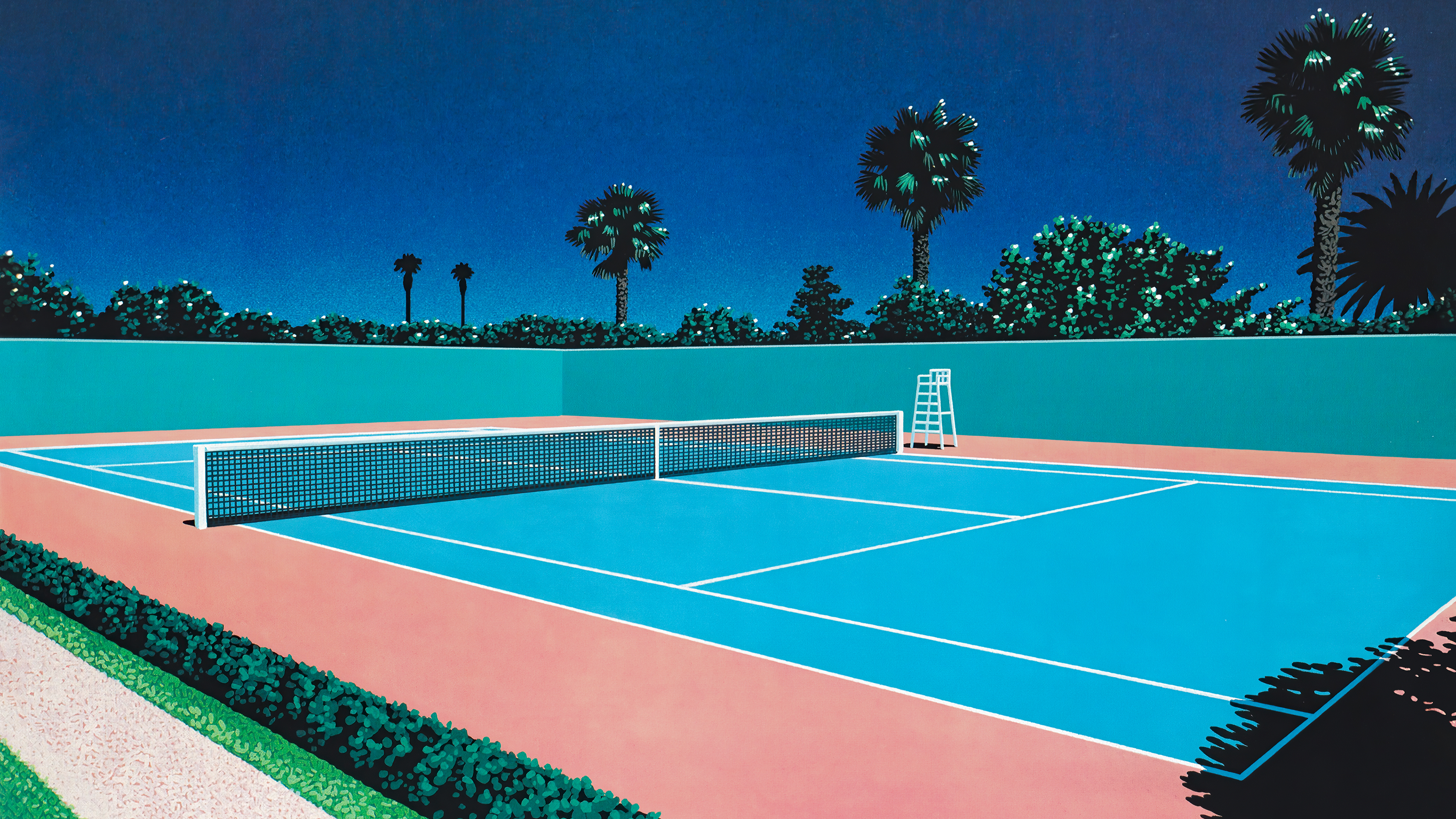 Tennis Court by Hiroshi Nagai [3840x2160]. Tennis wallpaper, Tennis, Tennis court