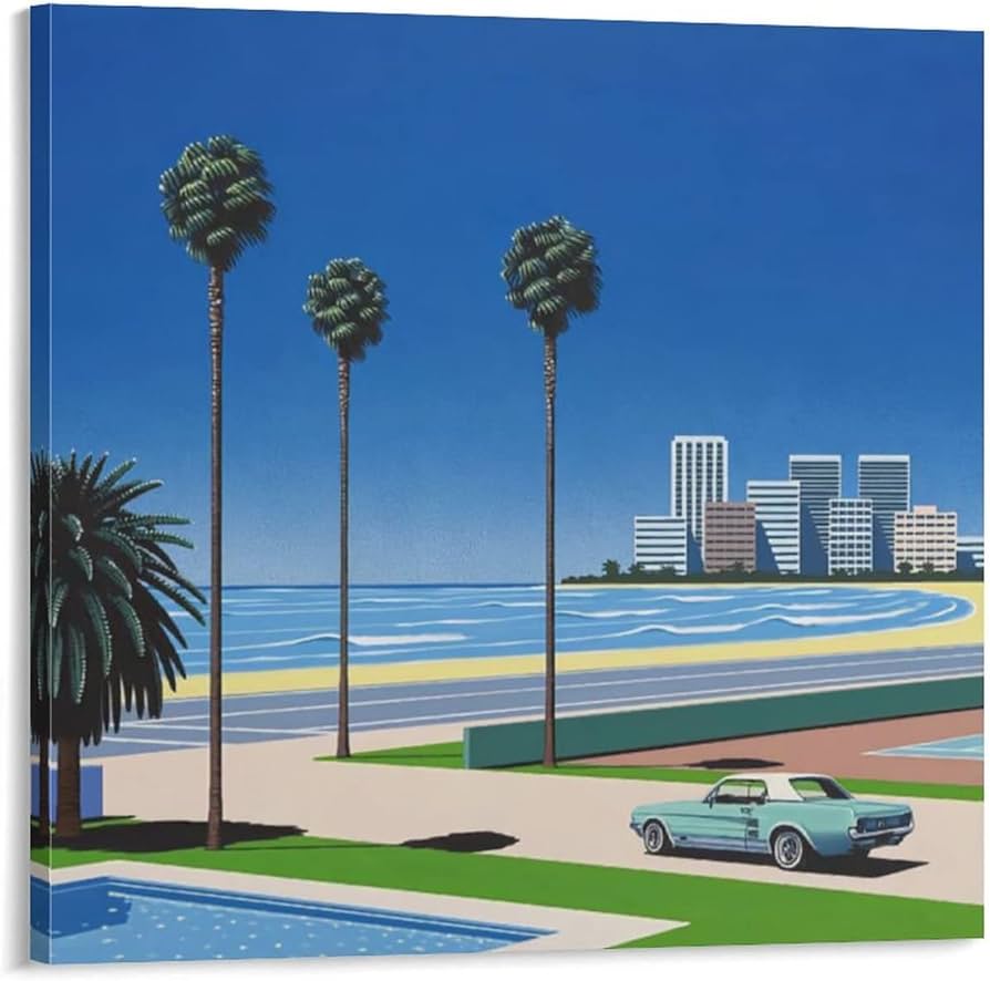 Hiroshi Nagai Art Print Modern Landscape Paintings Surreal Poster 4 Room Aesthetic Poster Print Art Wall Painting Canvas Posters Gifts Modern Bedroom Decor 12x12inch(30x30cm): Posters & Prints