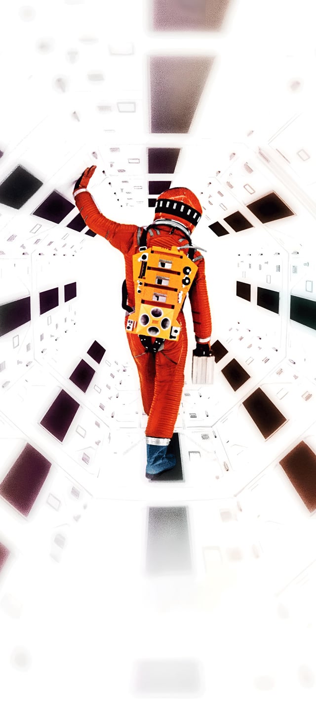 2001: A Space Odyssey, movie film, DEPTH EFFECT optimized, phone wallpaper [2250x5000] [20:9]
