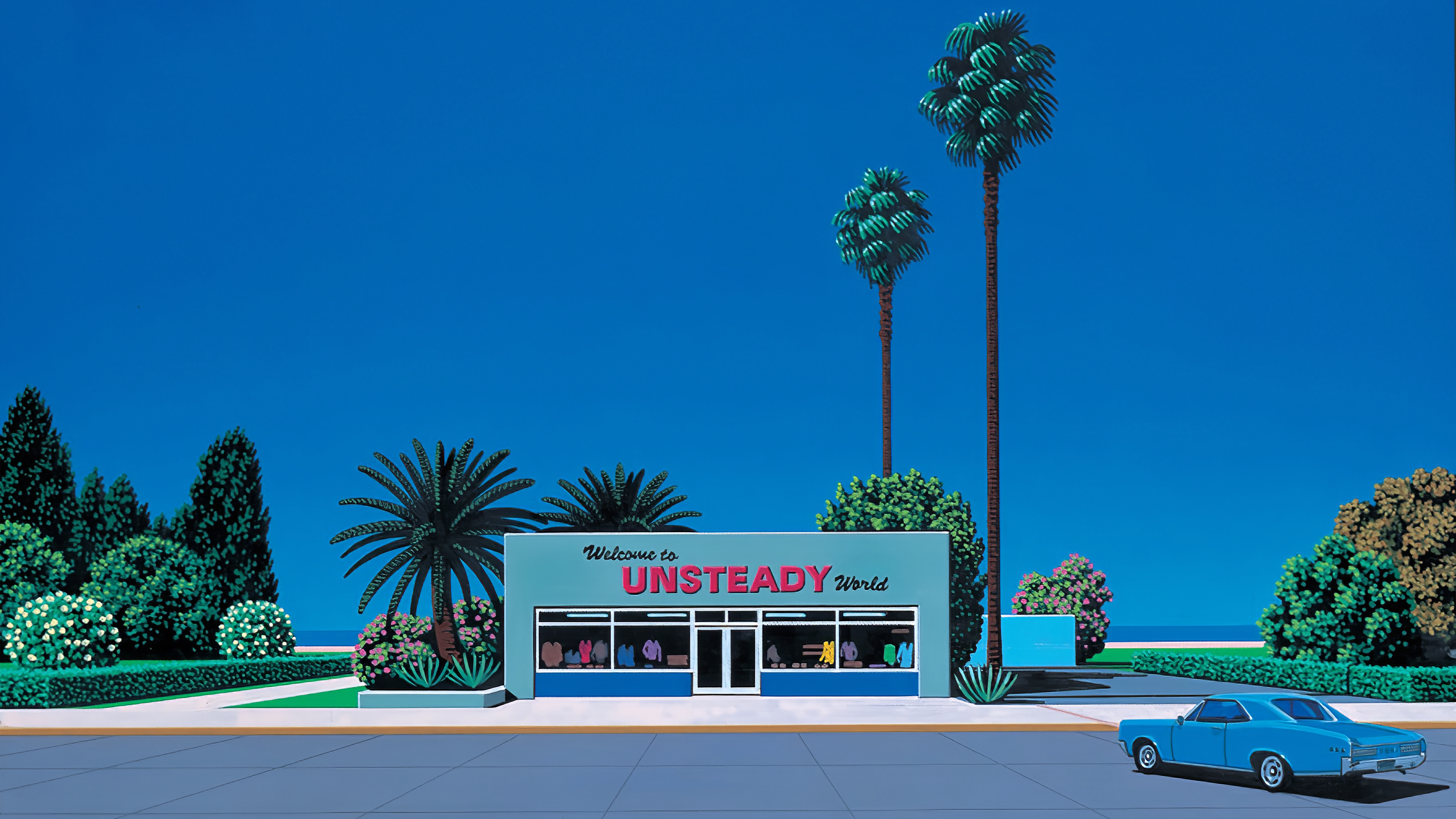 Unsteady World by Hiroshi Nagai [3840x2160]. Poster art, Nagai, Vaporwave art
