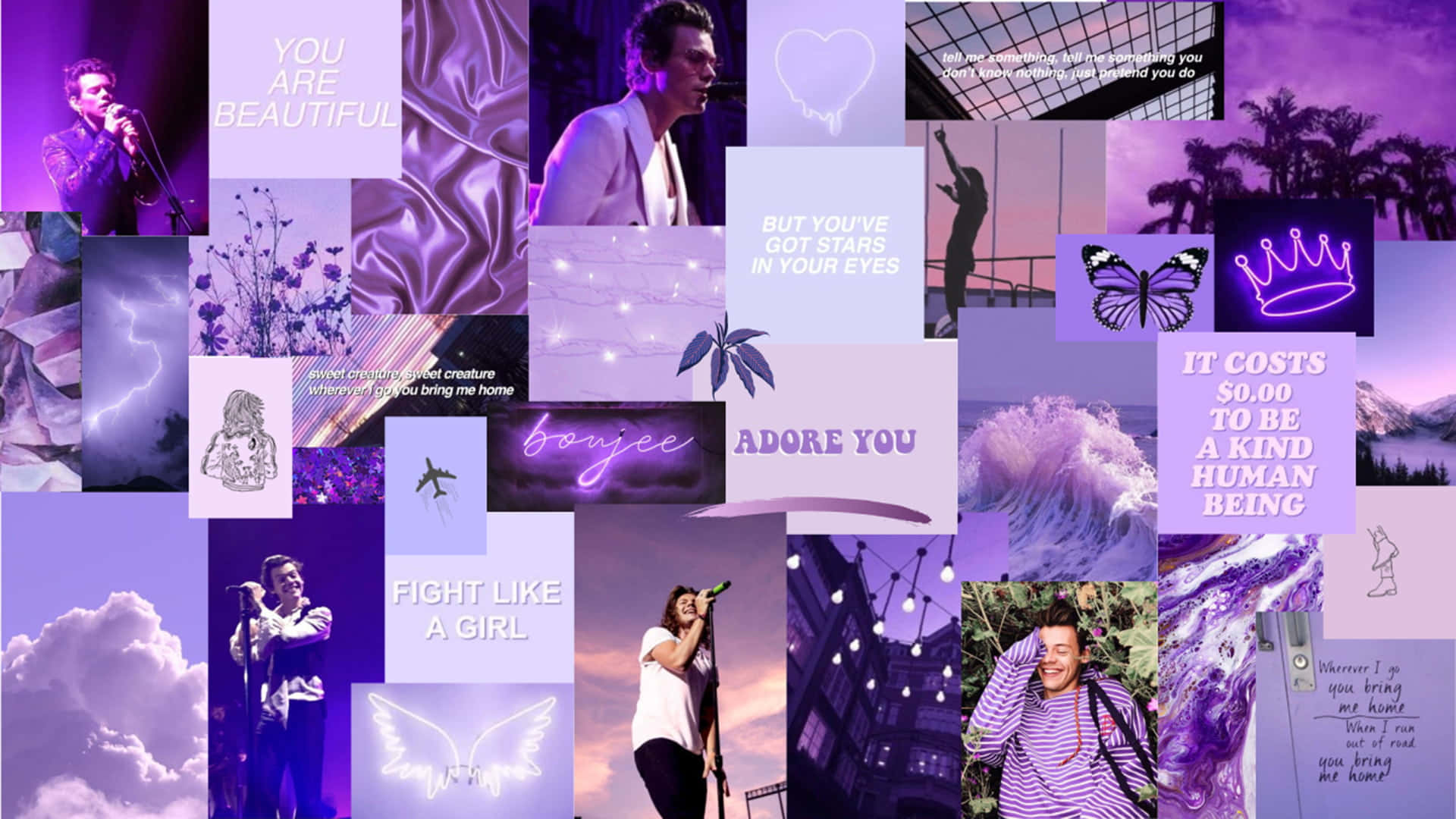 Download Make your workspace stylish and unique with this Aesthetic Collage Desktop. Wallpaper