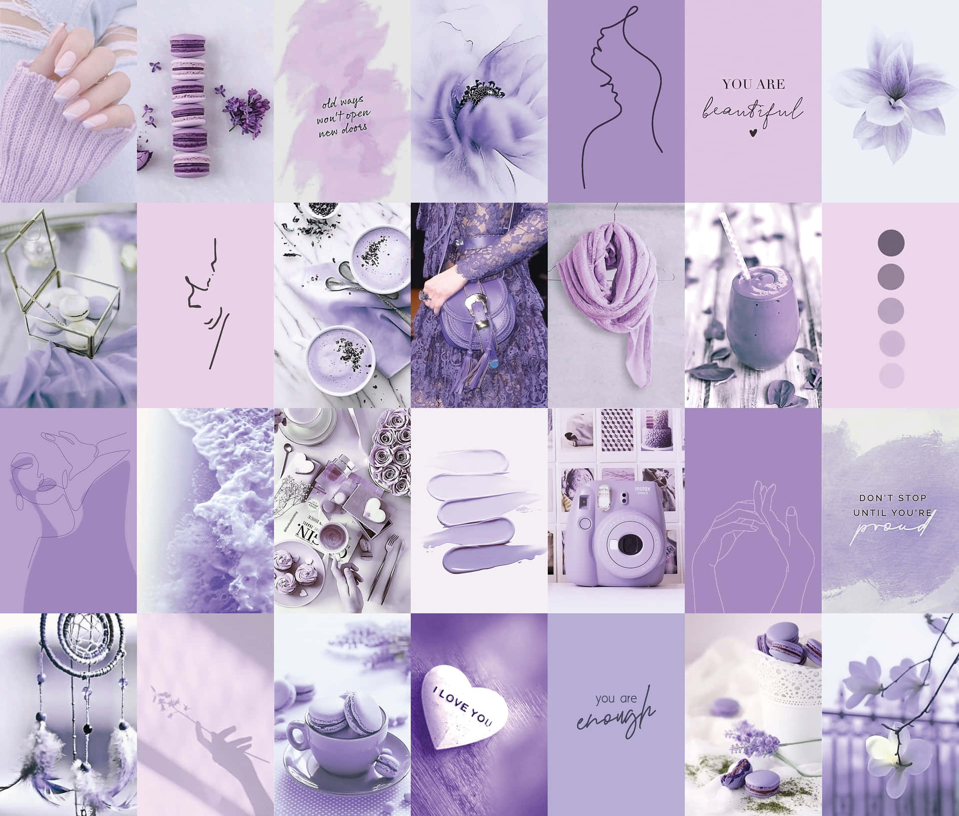 Purple Aesthetic Collage Wallpaper