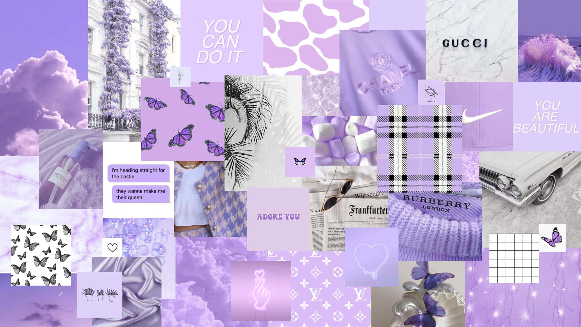 Download Aesthetic Collage Desktop for a Creative Home Office Wallpaper