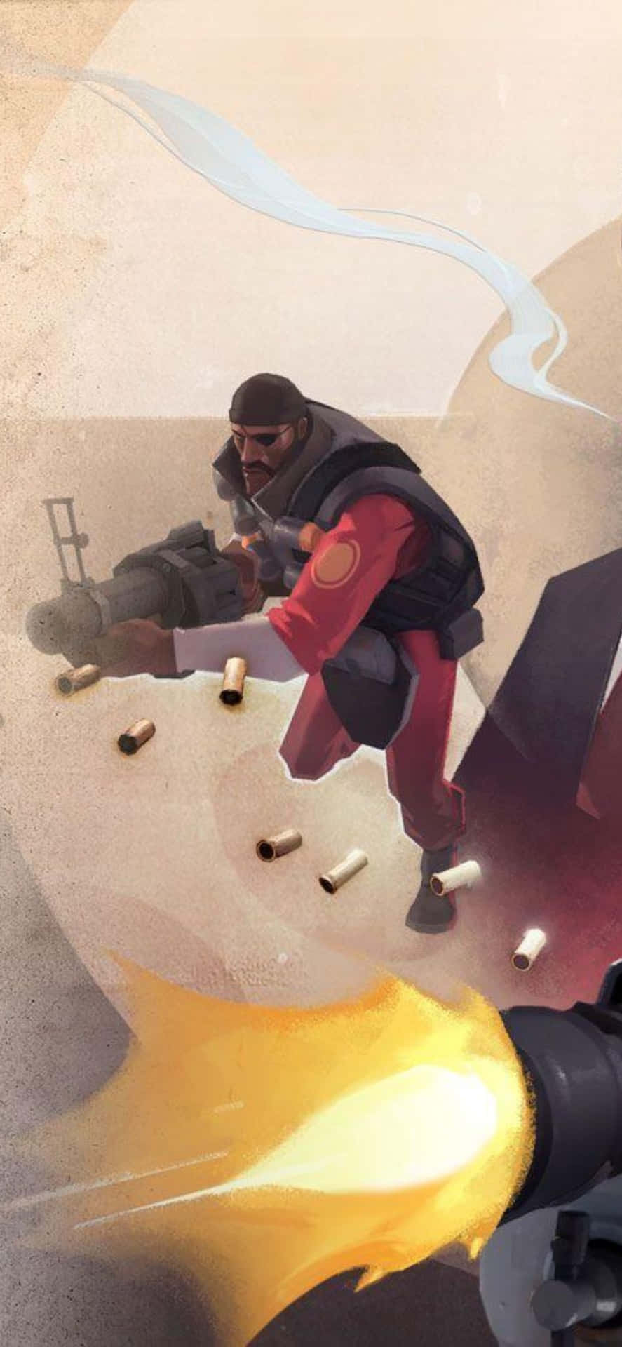 Download iPhone XS Team Fortress 2 Demoman Firing Gun Background