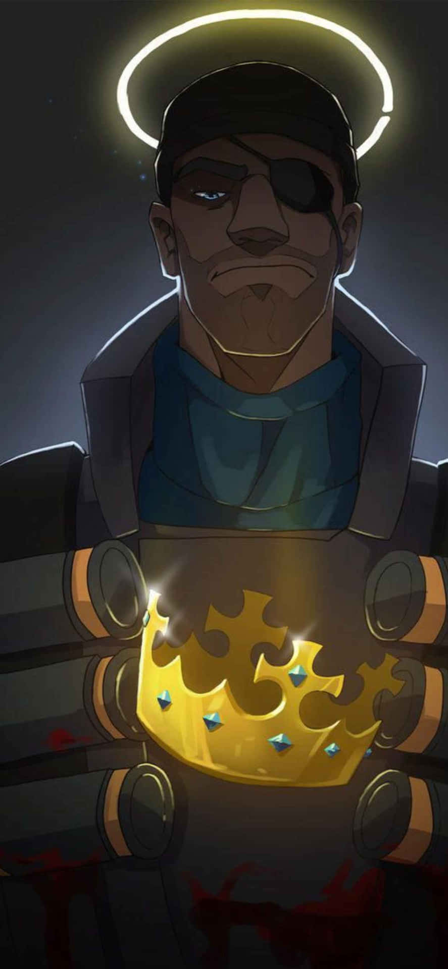 Download Blue Demoman Character iPhone Xs Max Team Fortress 2 Background