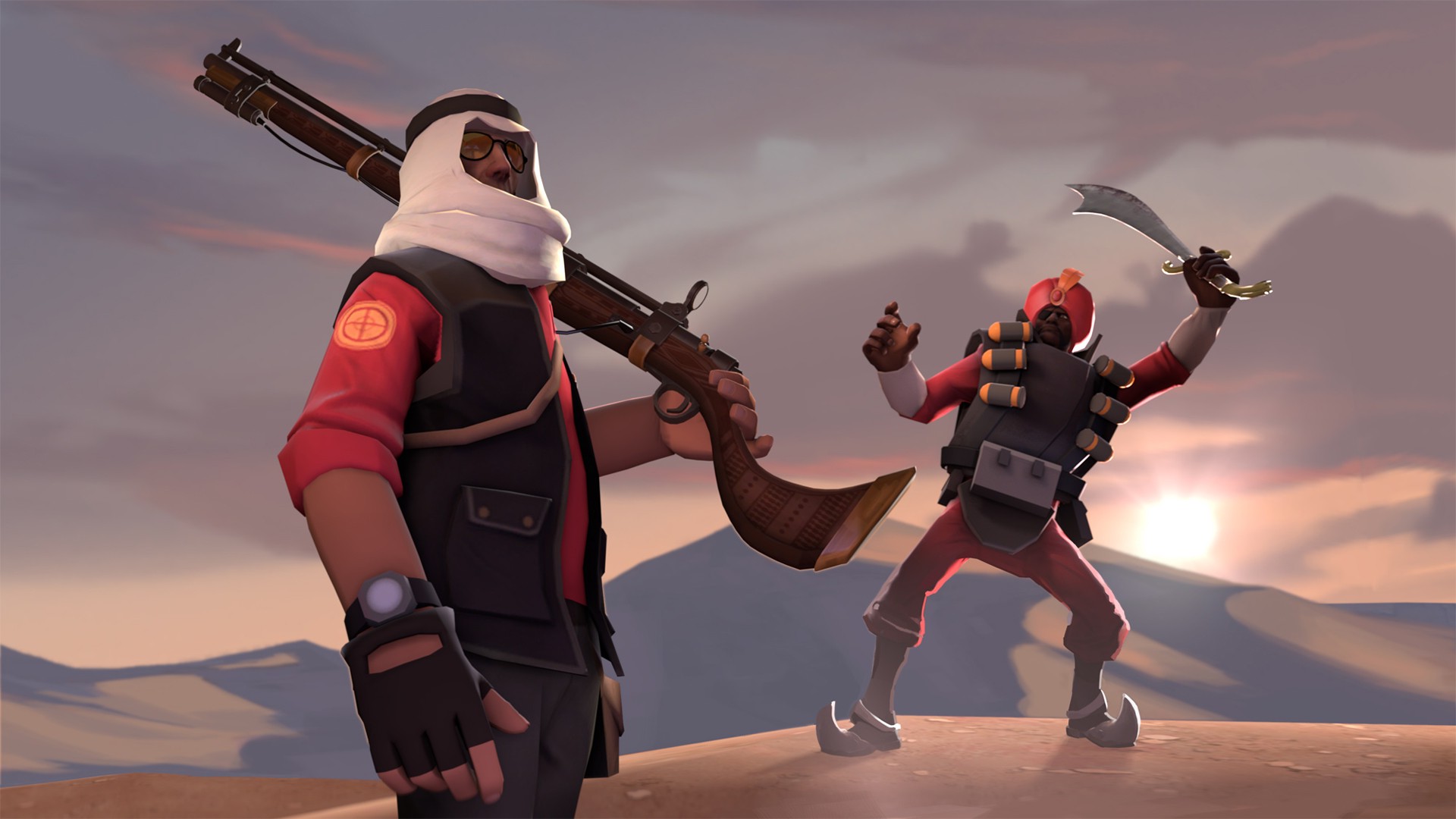 Wallpaper, video games, anime, Team Fortress 2, Demoman, Sniper TF2, screenshot, 1920x1080 px 1920x1080