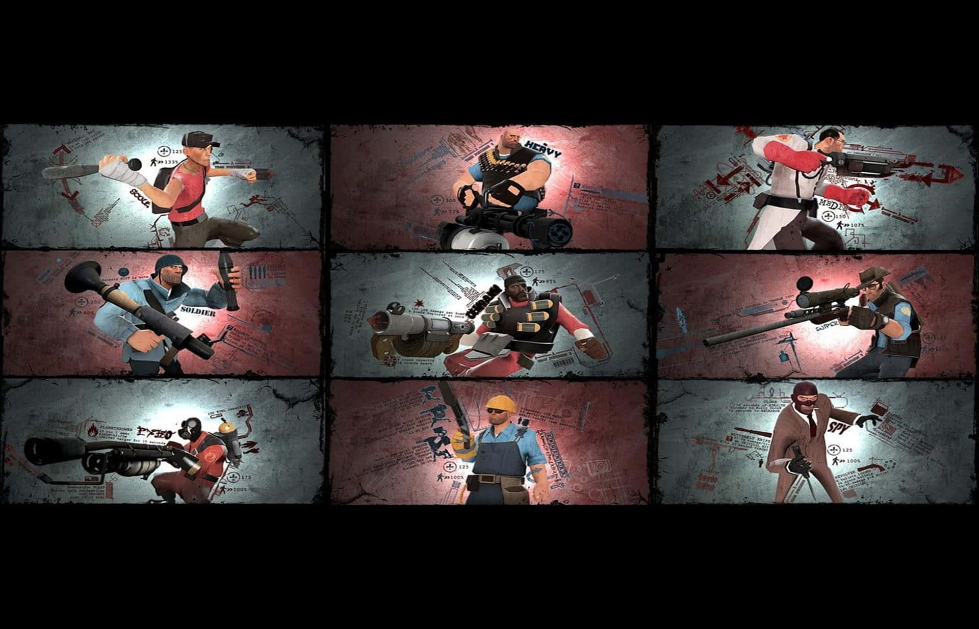 Download 2440x1440 Team Fortress 2 Character Classes Background