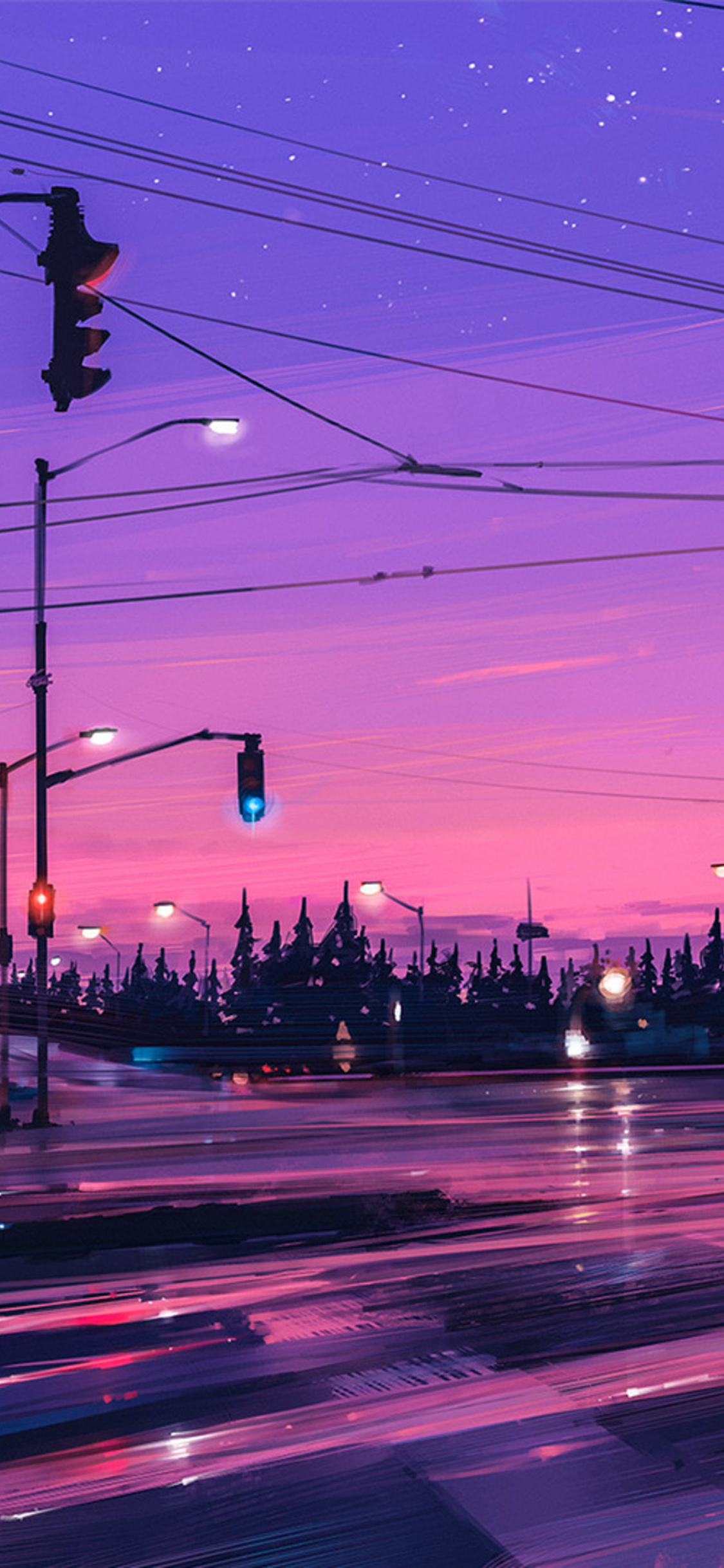 Lonely Street Lights Road