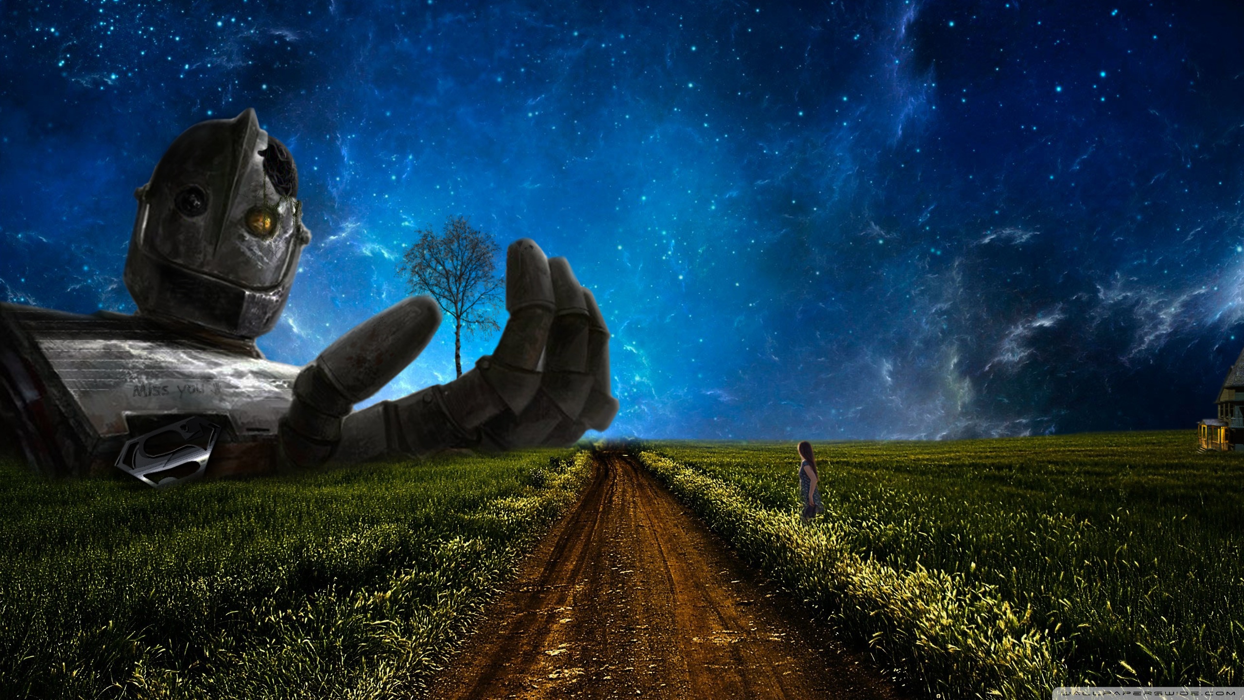 Iron Giant destroyed on the field Ultra HD Desktop Background Wallpaper for 4K UHD TV, Tablet