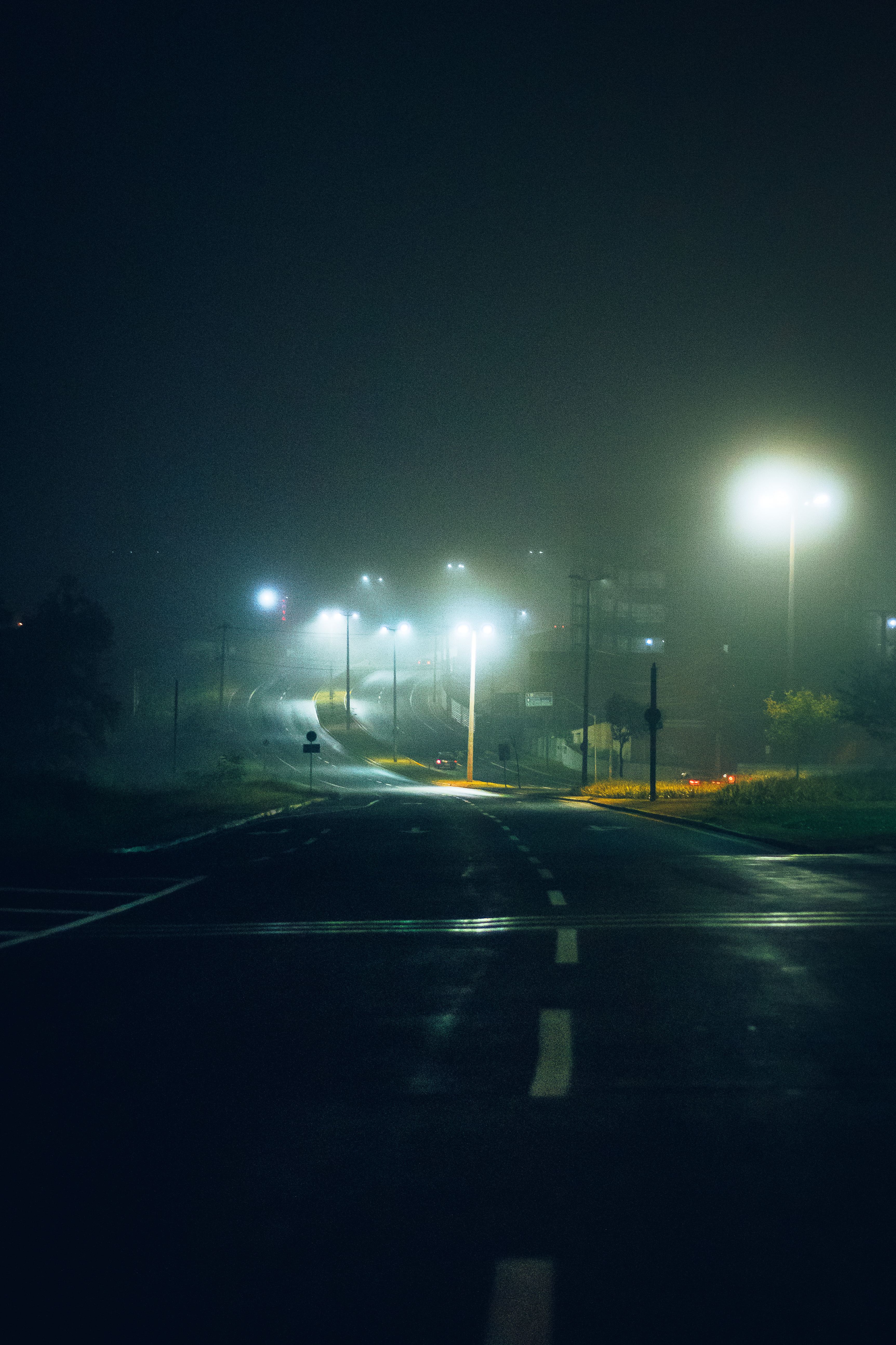 Street Lights Turned on during Night Time · Free