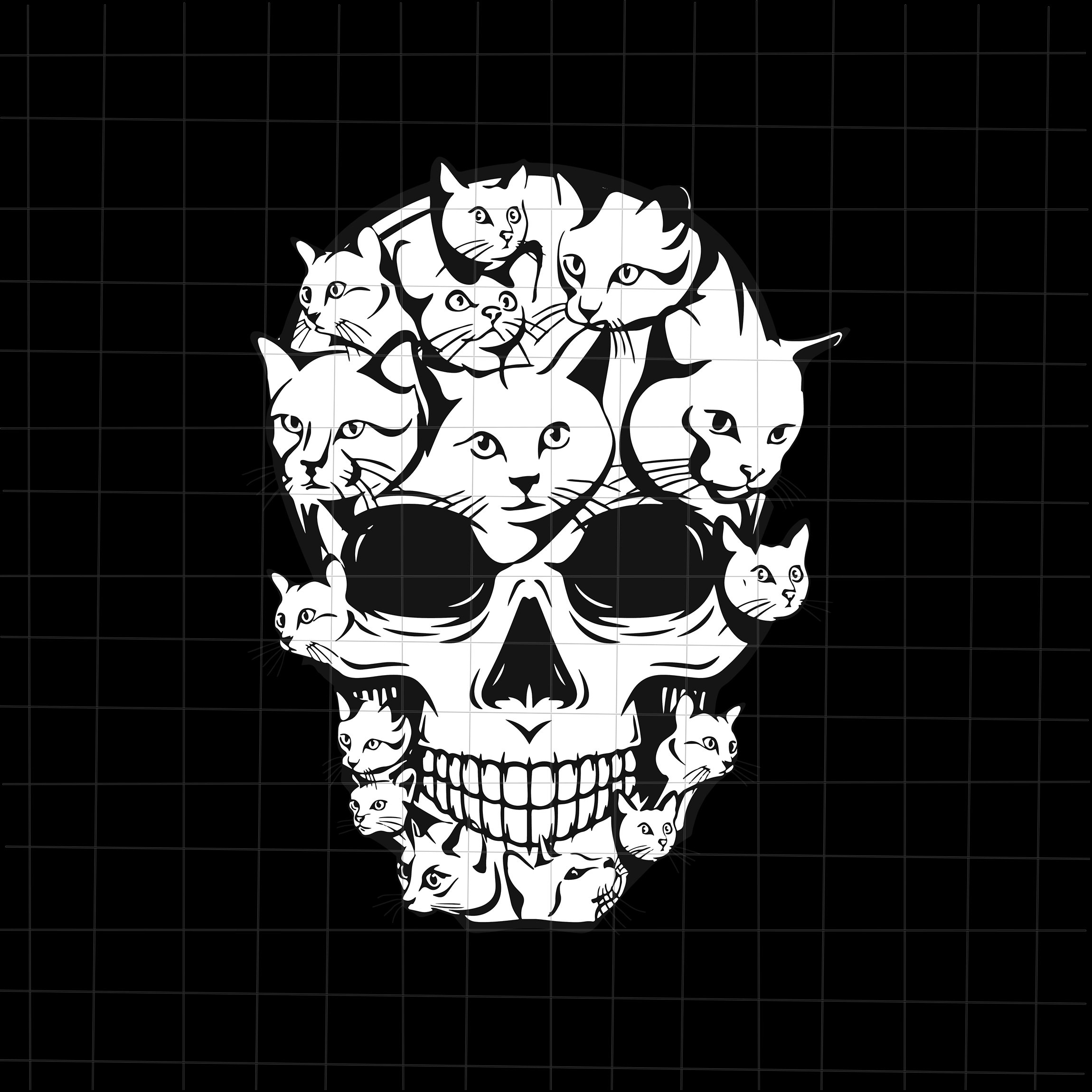 Skull Cat Svg Skull Halloween Cat Svg Cat Halloween Svg