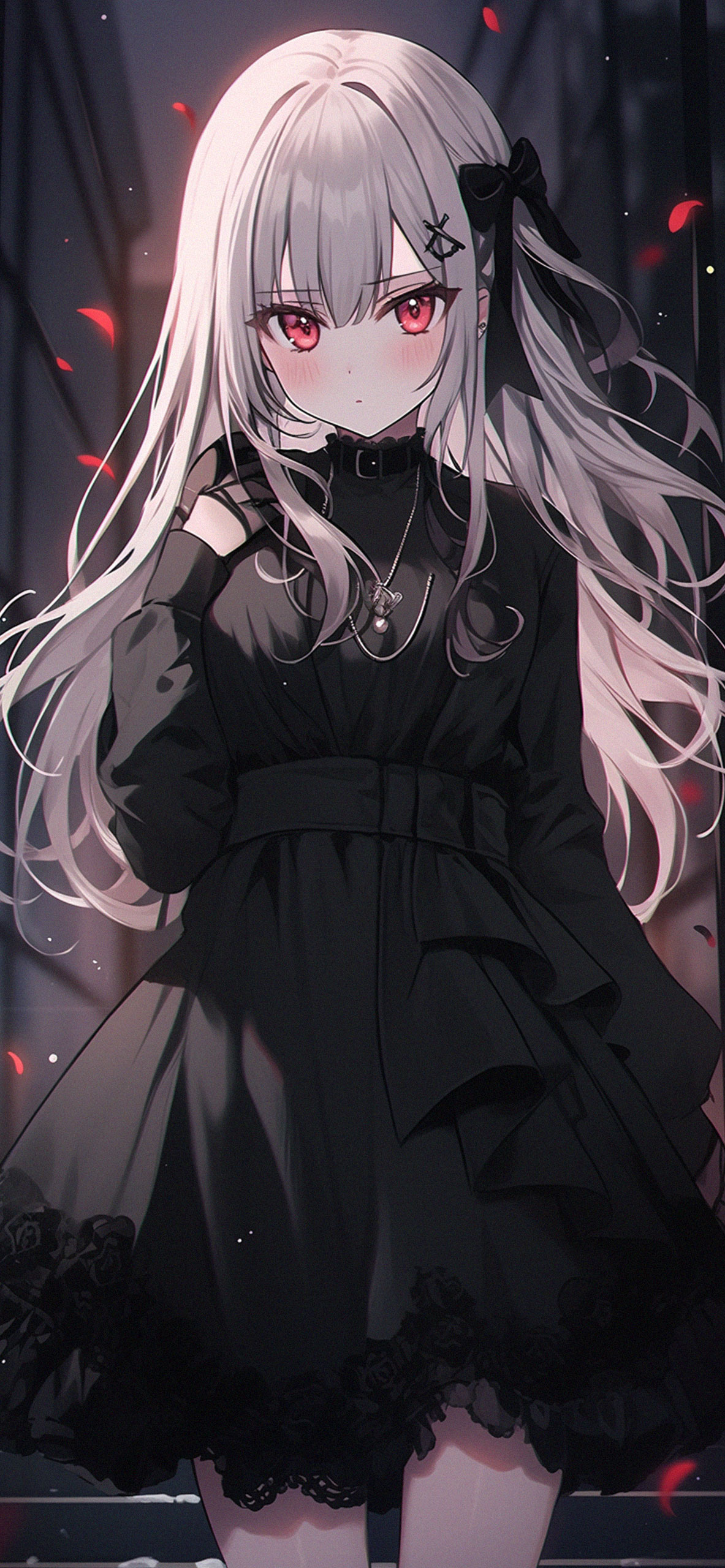 Cute Anime Girl in Black Dress Wallpaper Girl Wallpaper