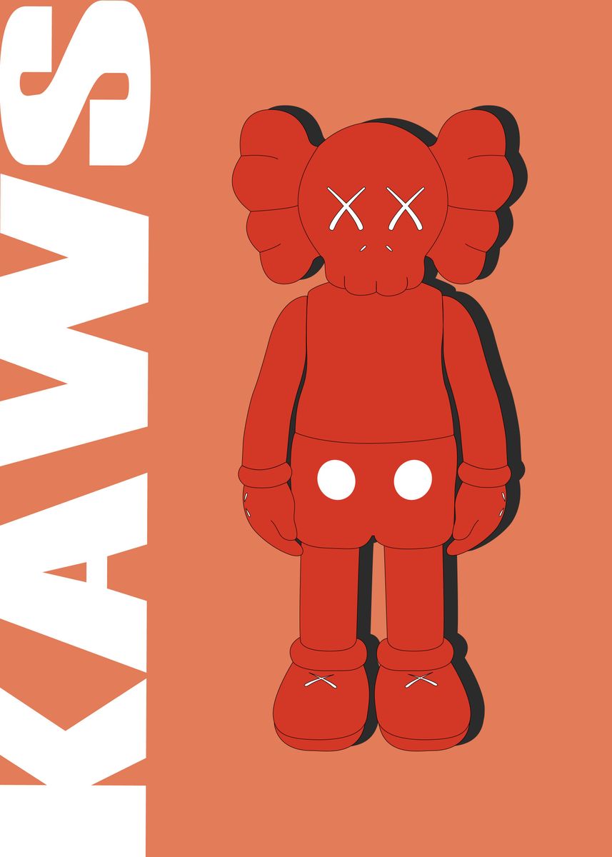 Red Kaws Poster' Poster