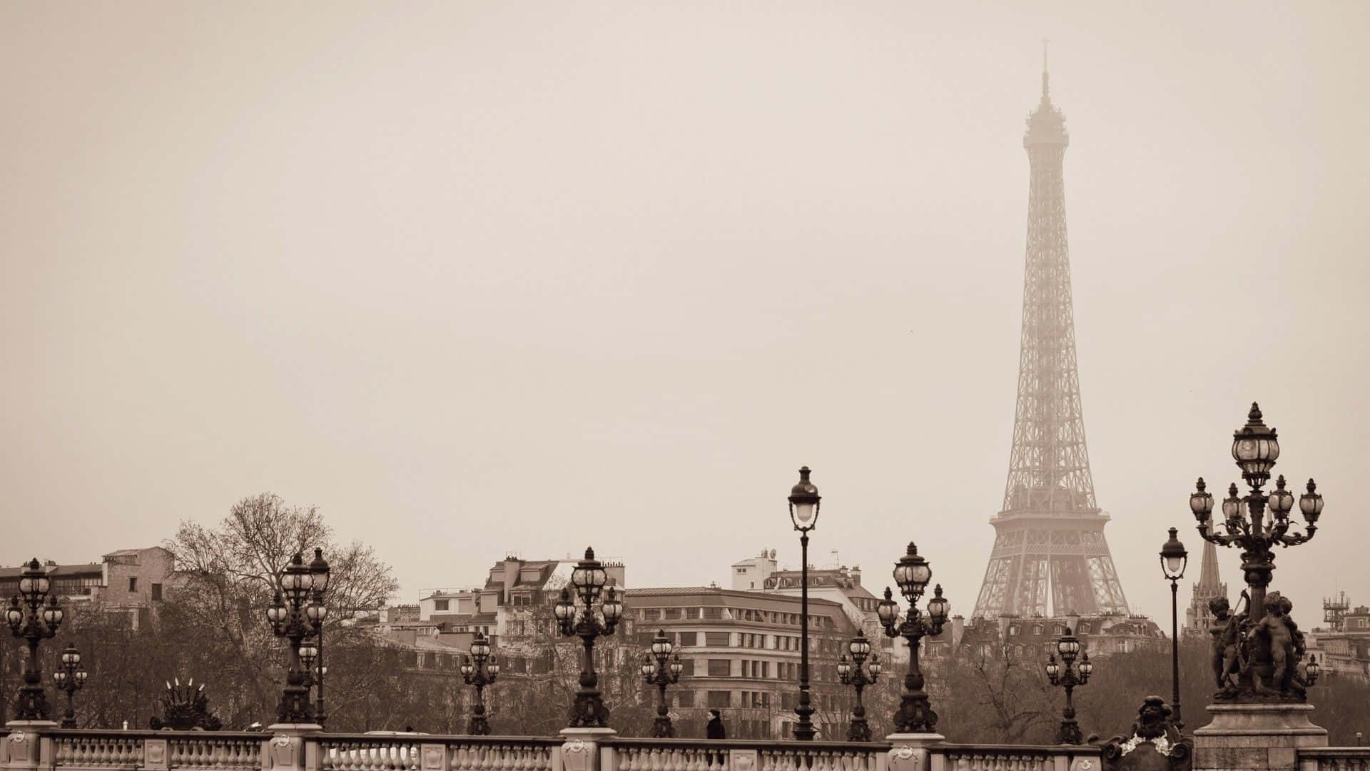Download French Eiffel Tower Foggy Picture