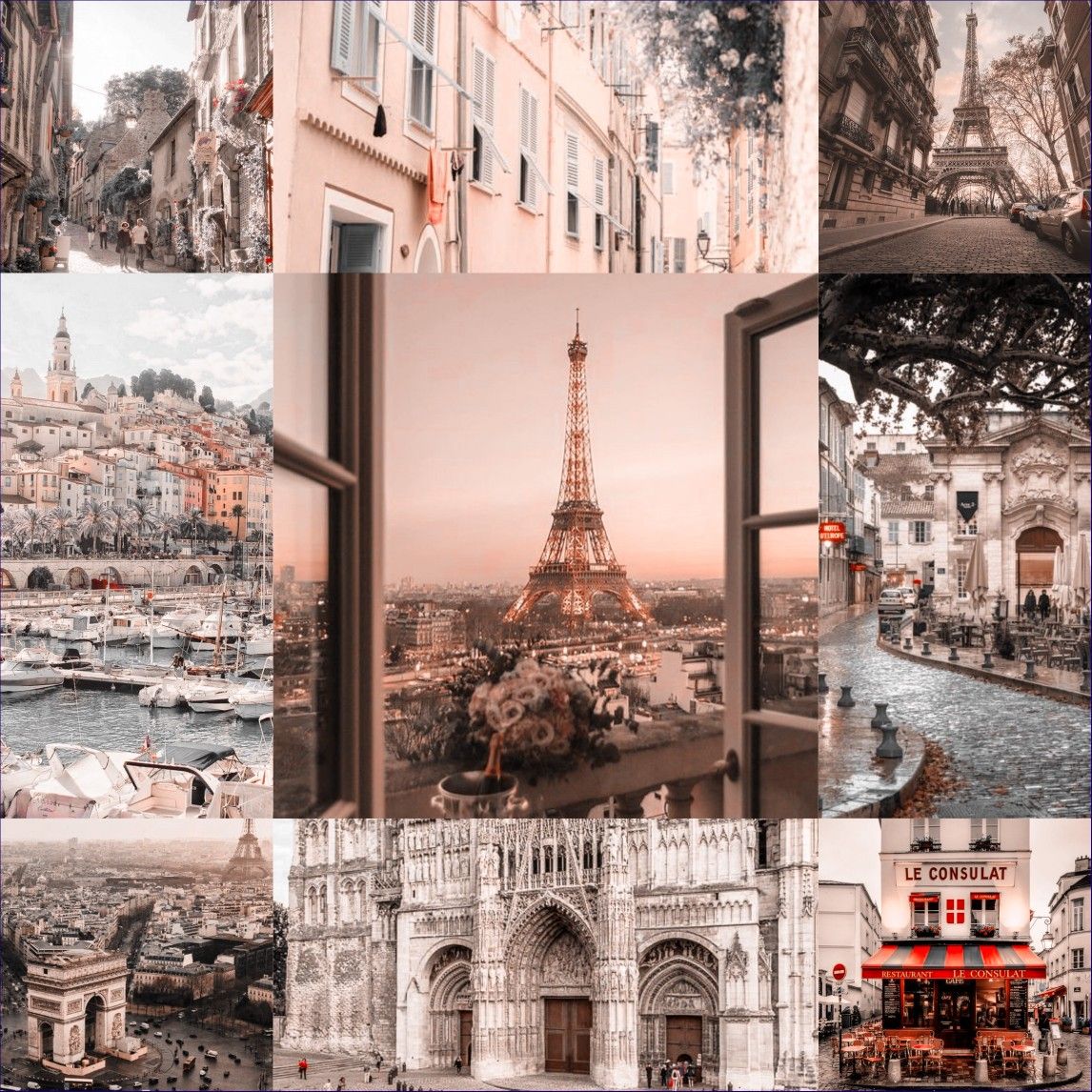France collage. Paris aesthetic wallpaper, Collage landscape, Nature wallpaper