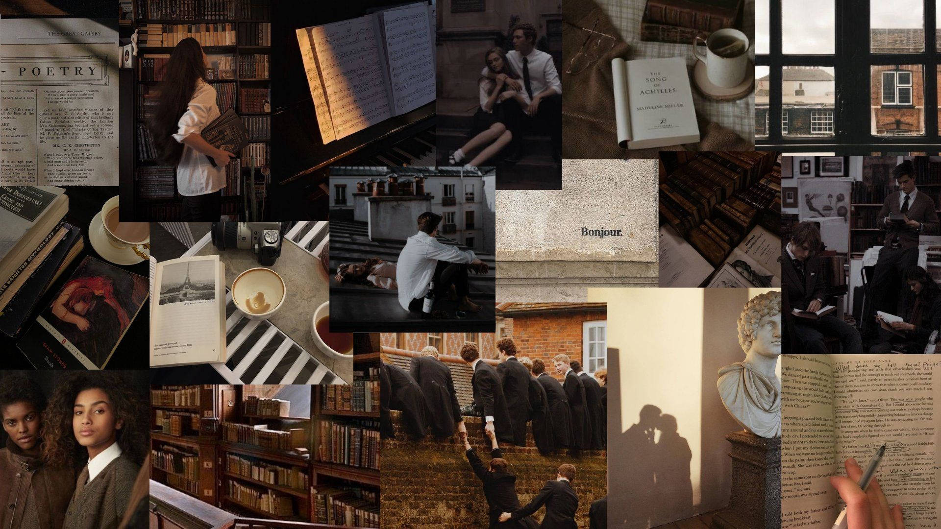 Download Dark Academia French Aesthetic Wallpaper