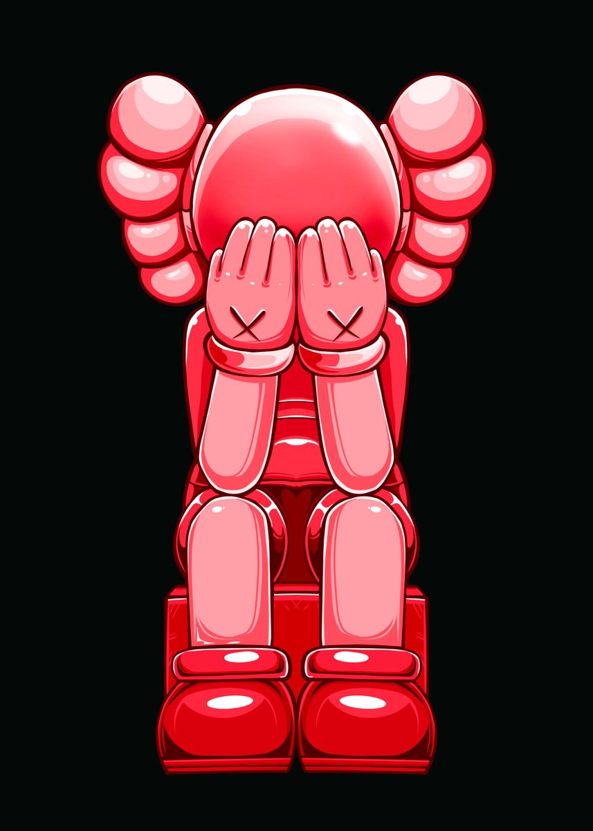 Red kaws ' Poster