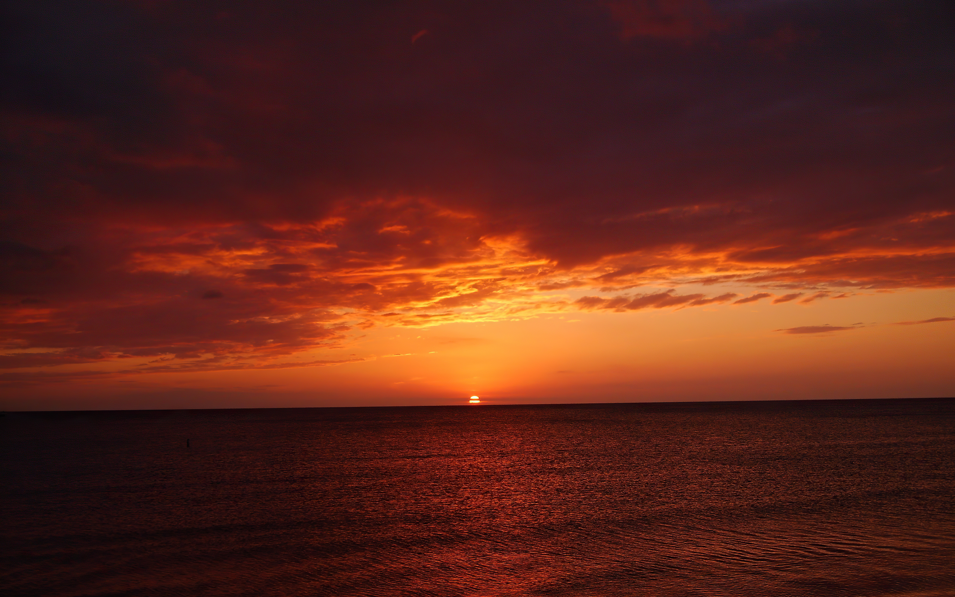 Orange Sky Sunset Sea 4k, HD Nature, 4k Wallpaper, Image, Background, Photo and Picture