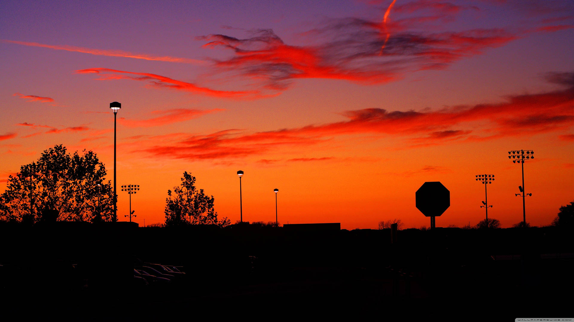 Download a red and orange sky Wallpaper