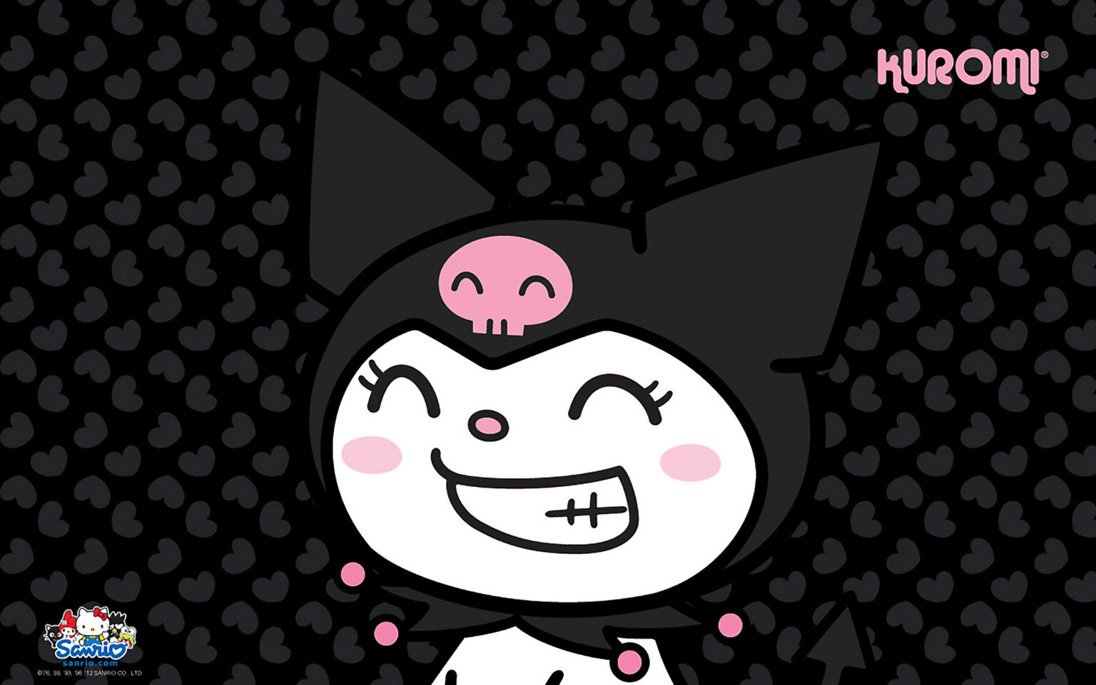 Sanrio Kuromi Big Grin Retro Wallpaper