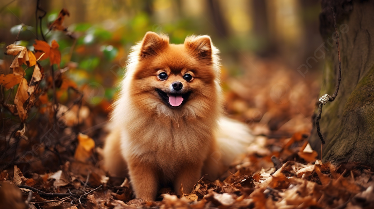 Pomeranian Dog In Autumn Leaves HD Wallpaper Background, Dogs Picture Cute Background Image And Wallpaper for Free Download