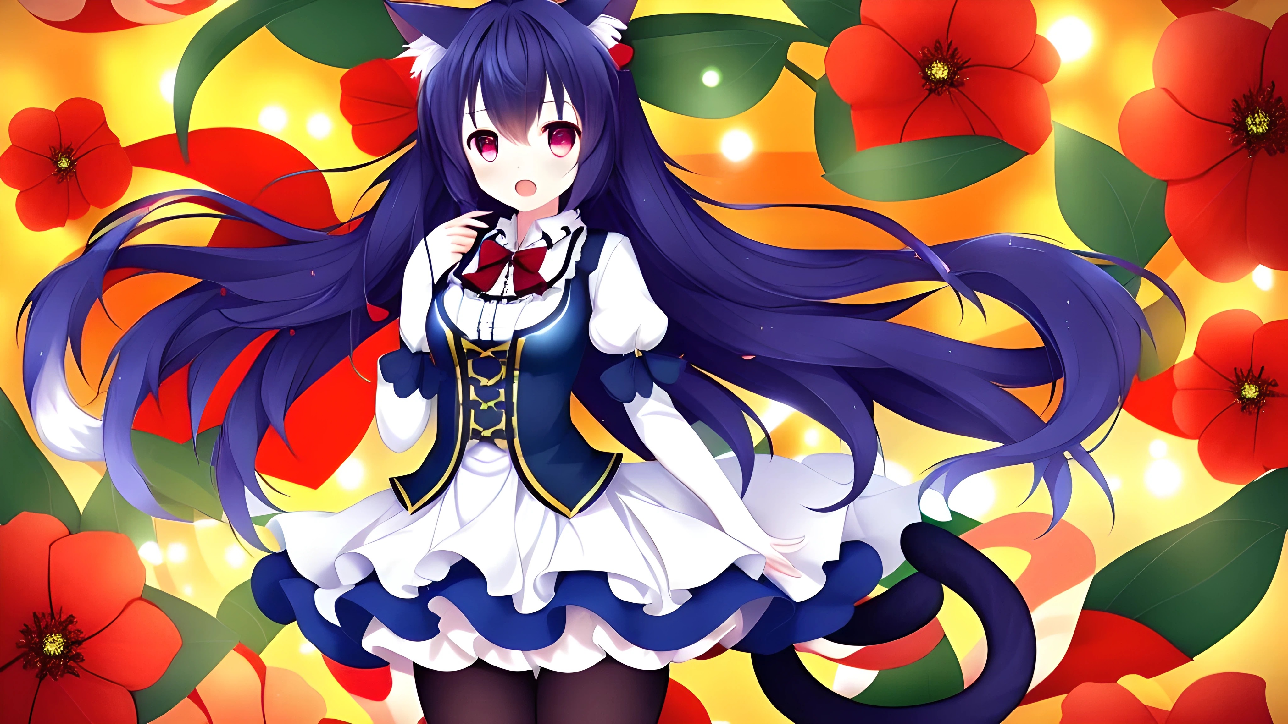 4K Cat Girl Wallpaper and Background Image