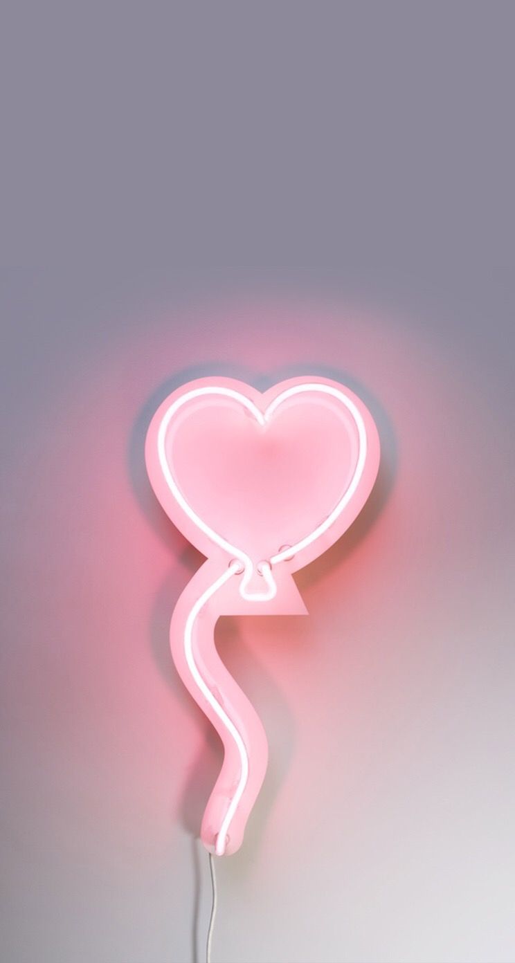 Neon heart iPhone Wallpaper. Neon signs, Neon, Pink love