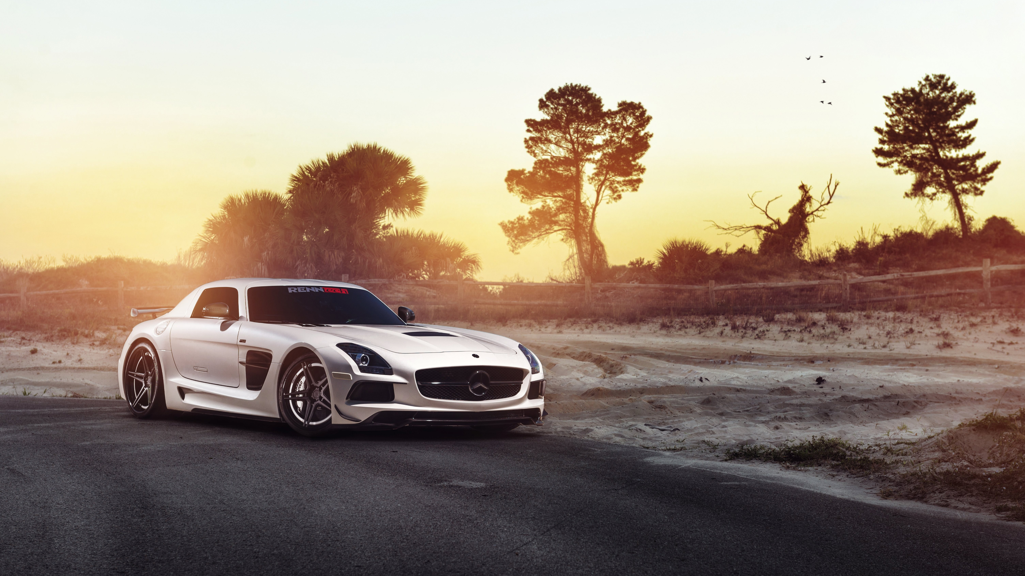 Renntech Mercedes Benz SLS Black Series 4K Wallpaper Car Wallpaper